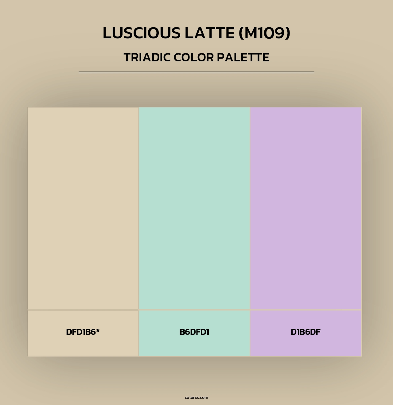 Luscious Latte (M109) - Triadic Color Palette