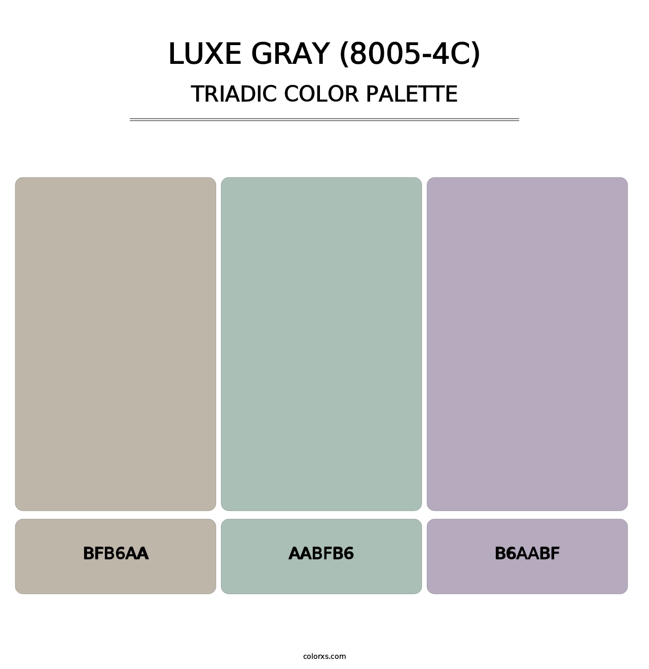 Luxe Gray (8005-4C) - Triadic Color Palette