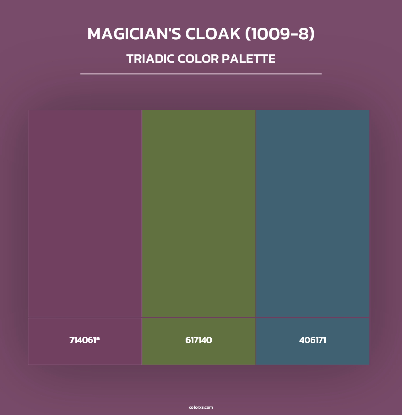 Magician's Cloak (1009-8) - Triadic Color Palette