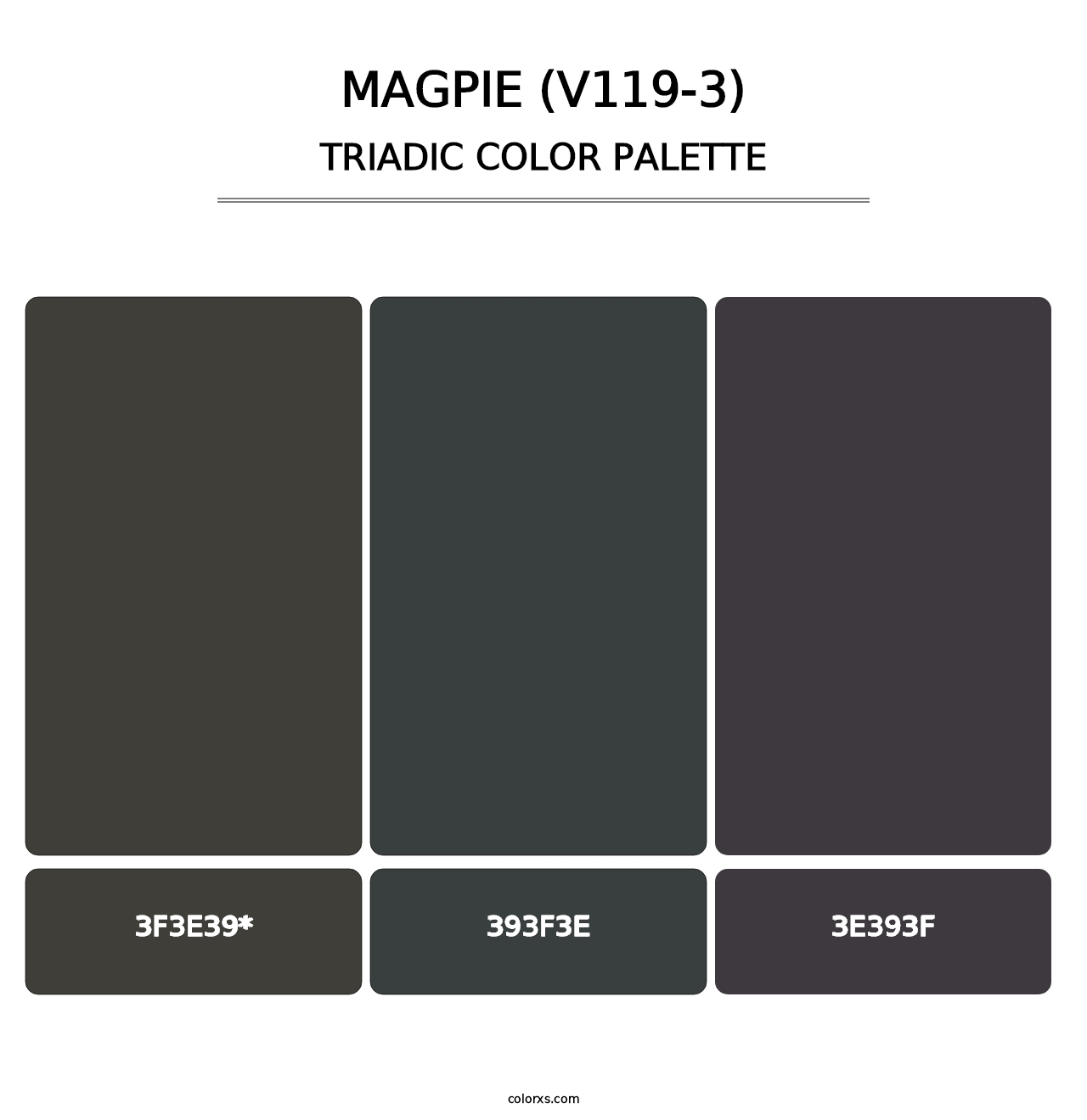 Magpie (V119-3) - Triadic Color Palette