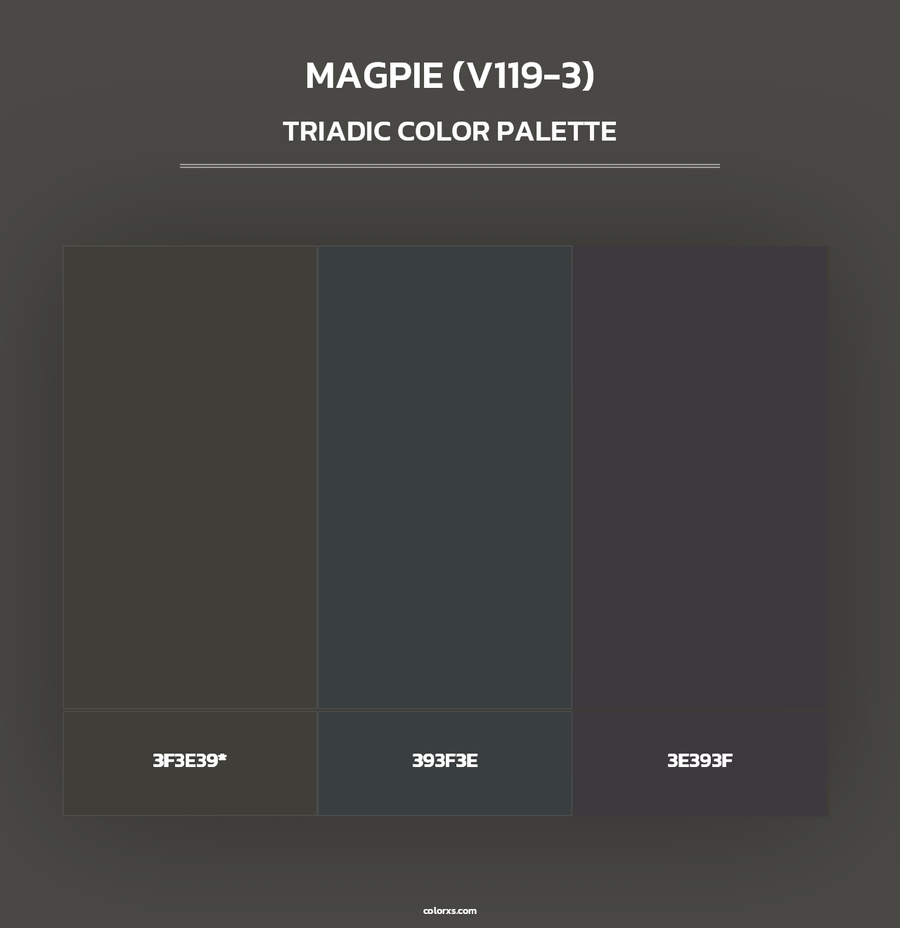 Magpie (V119-3) - Triadic Color Palette
