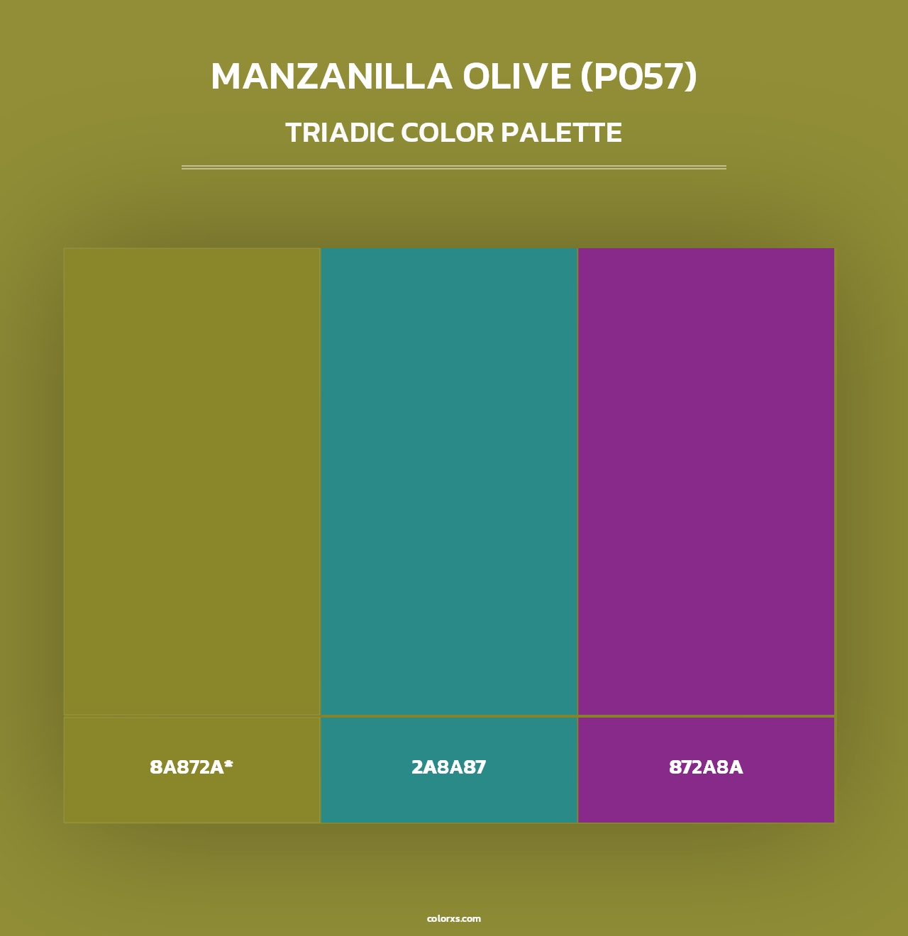Manzanilla Olive (P057) - Triadic Color Palette