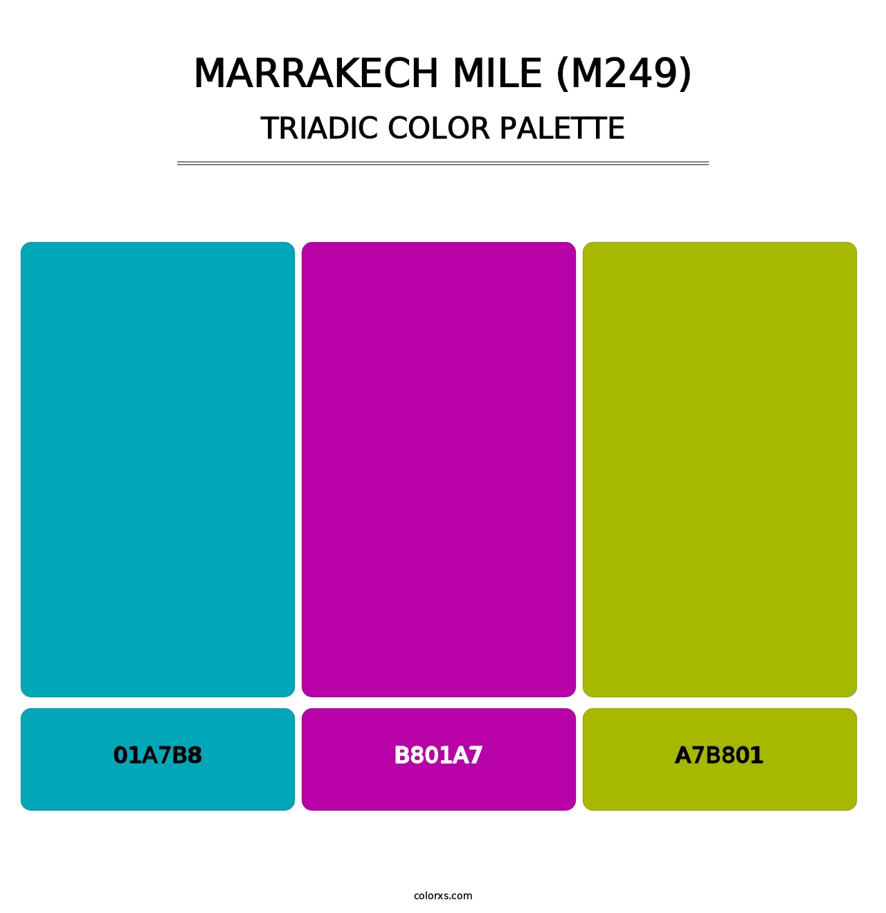 Marrakech Mile (M249) - Triadic Color Palette