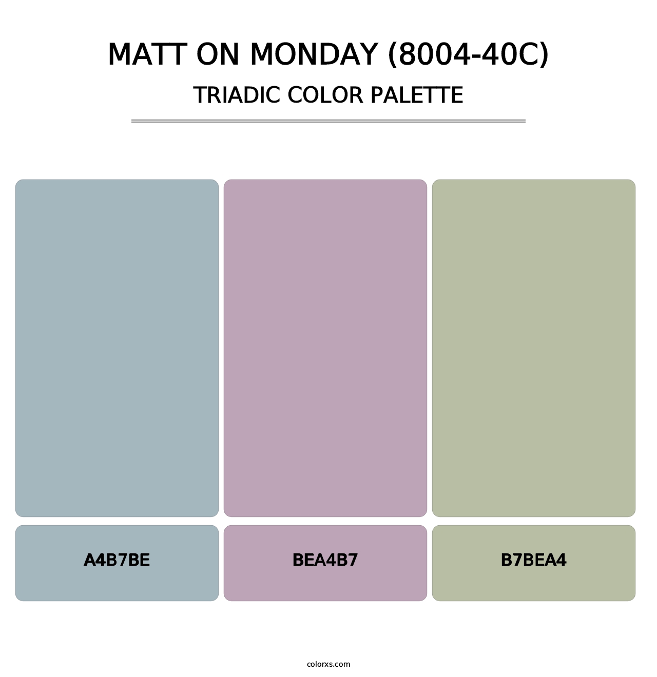 Matt on Monday (8004-40C) - Triadic Color Palette