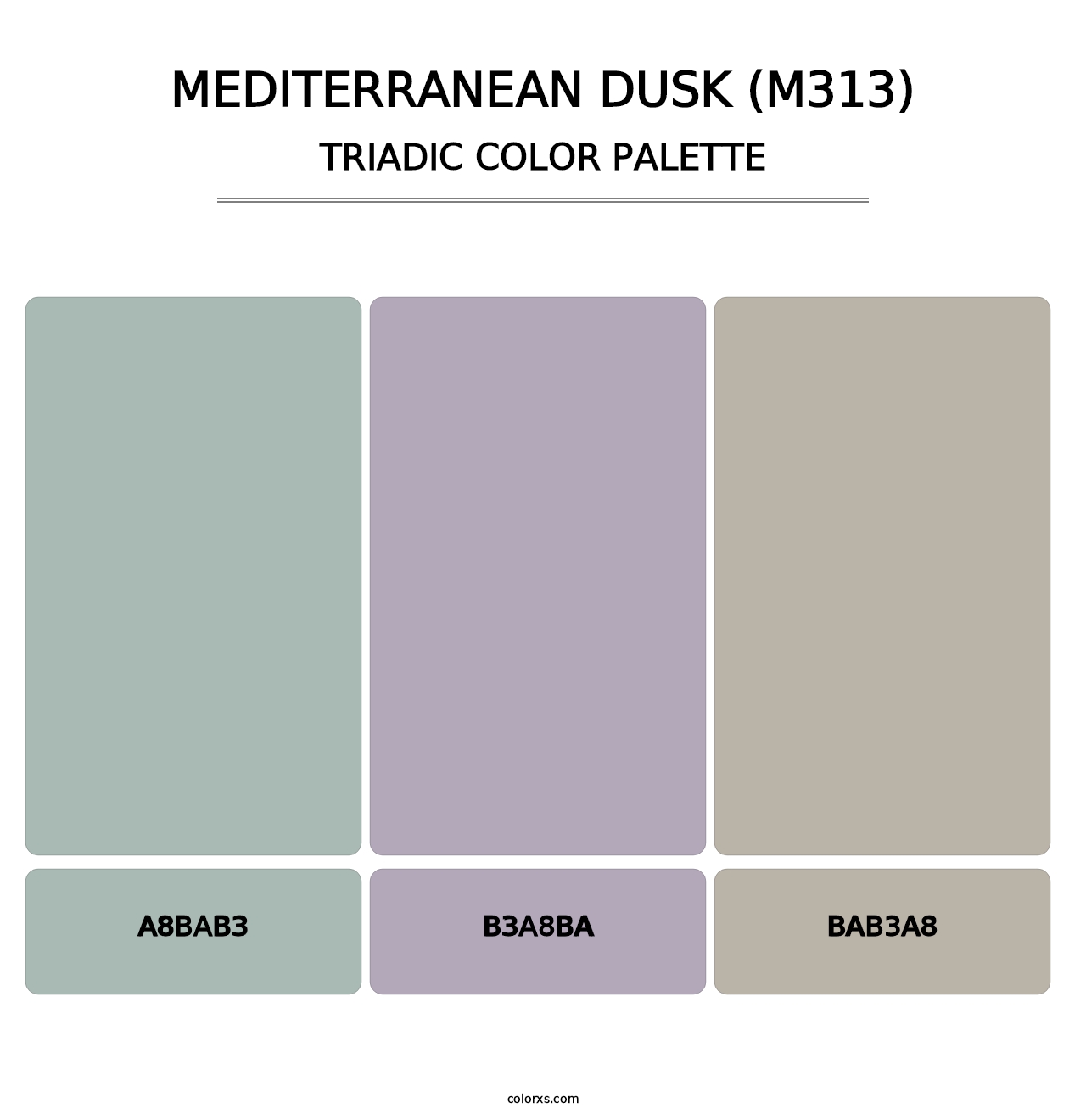 Mediterranean Dusk (M313) - Triadic Color Palette