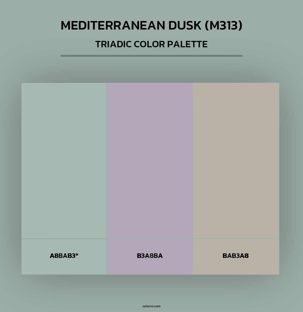 Mediterranean Dusk (M313) - Triadic Color Palette