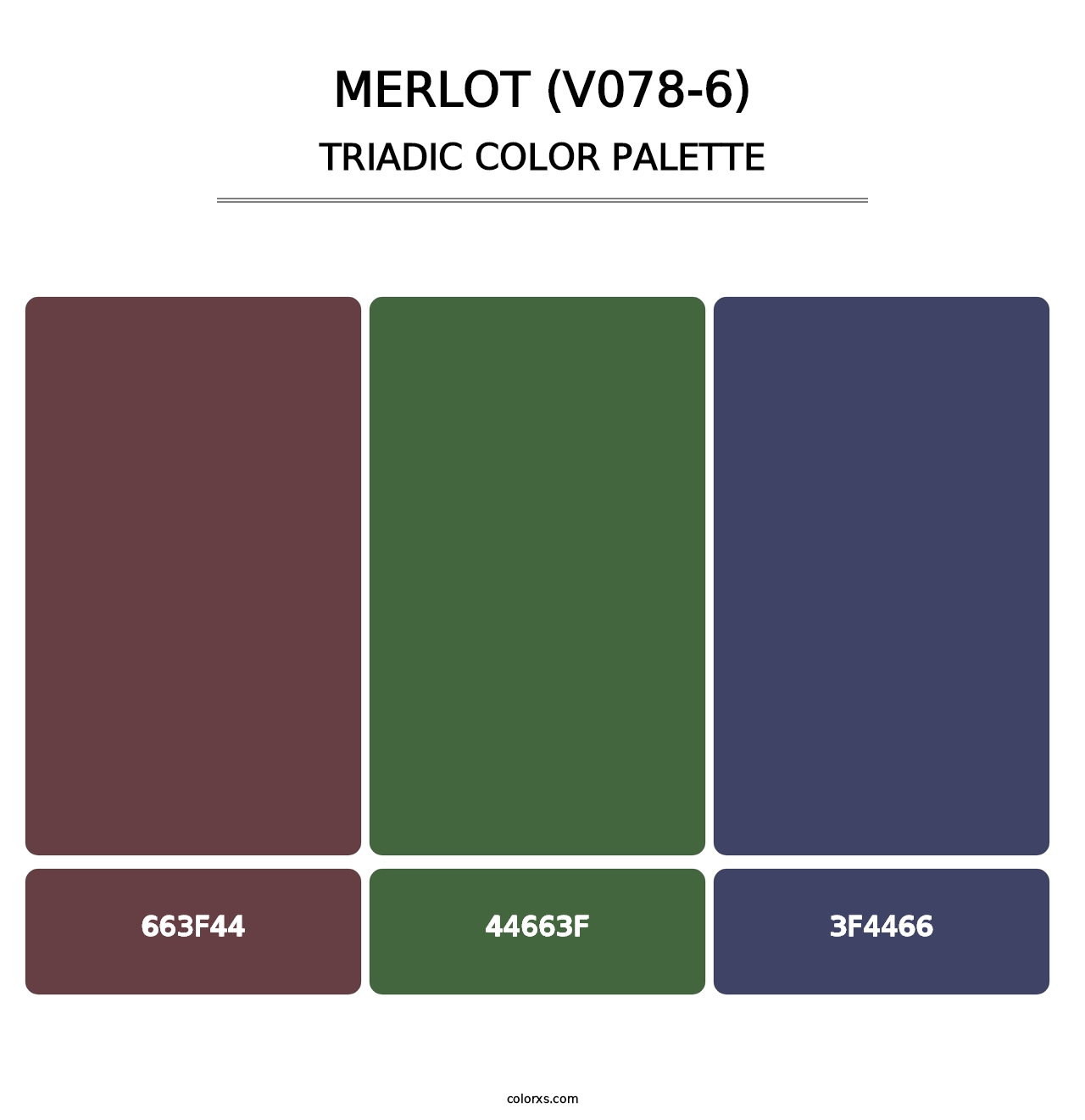 Merlot (V078-6) - Triadic Color Palette