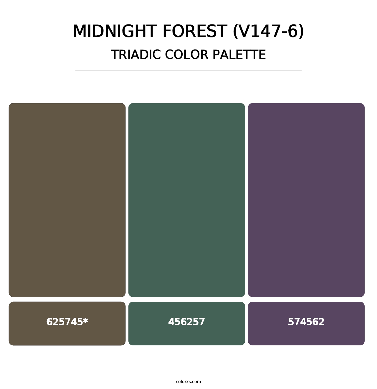 Midnight Forest (V147-6) - Triadic Color Palette