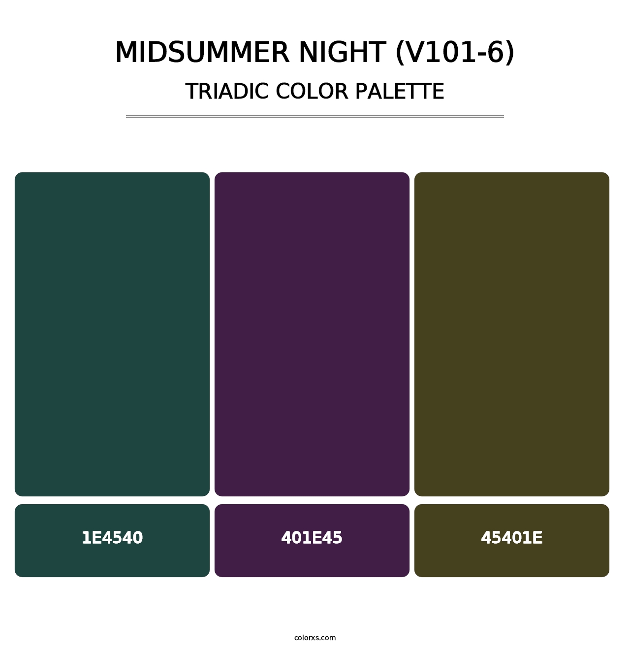 Midsummer Night (V101-6) - Triadic Color Palette