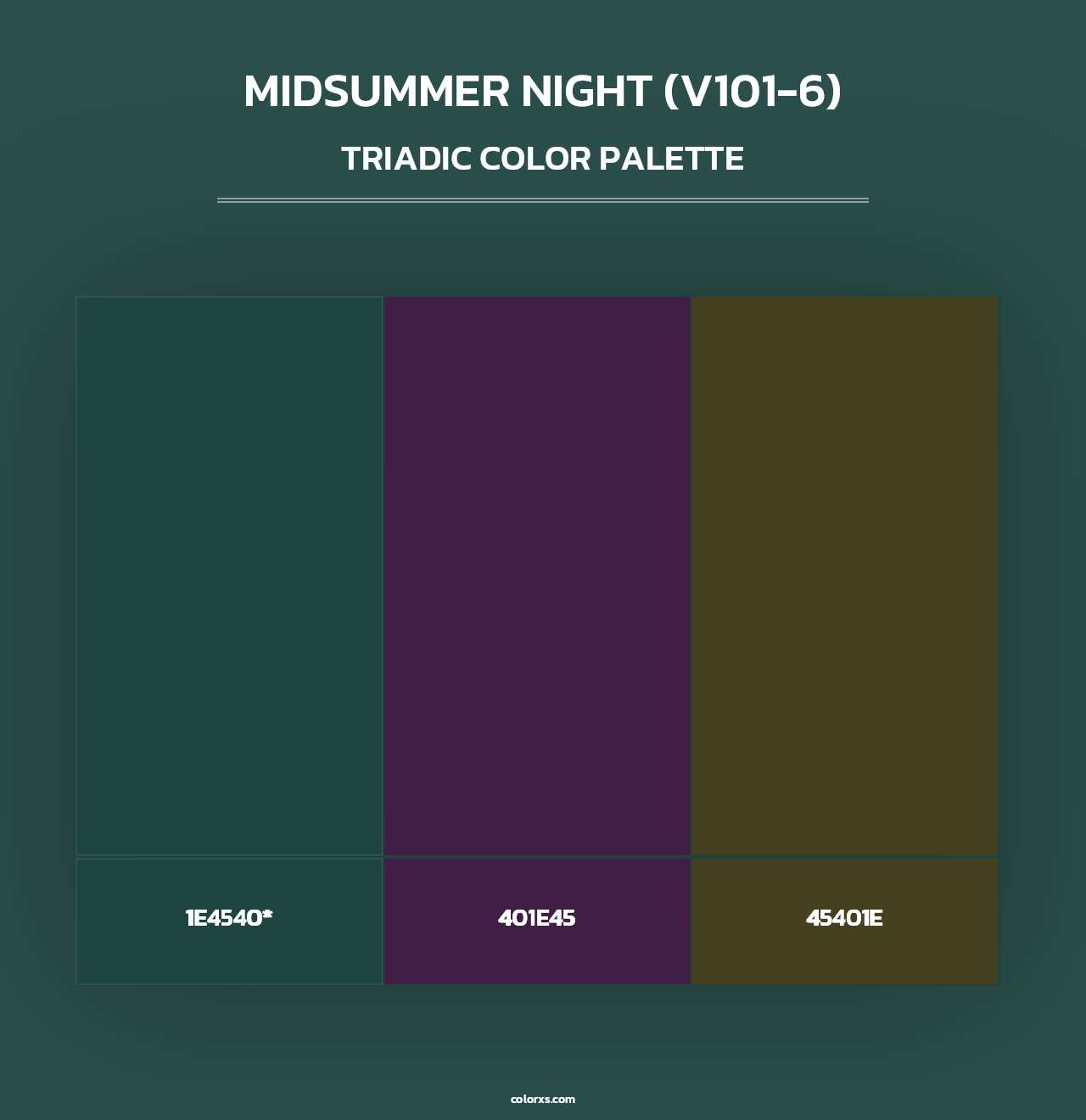Midsummer Night (V101-6) - Triadic Color Palette