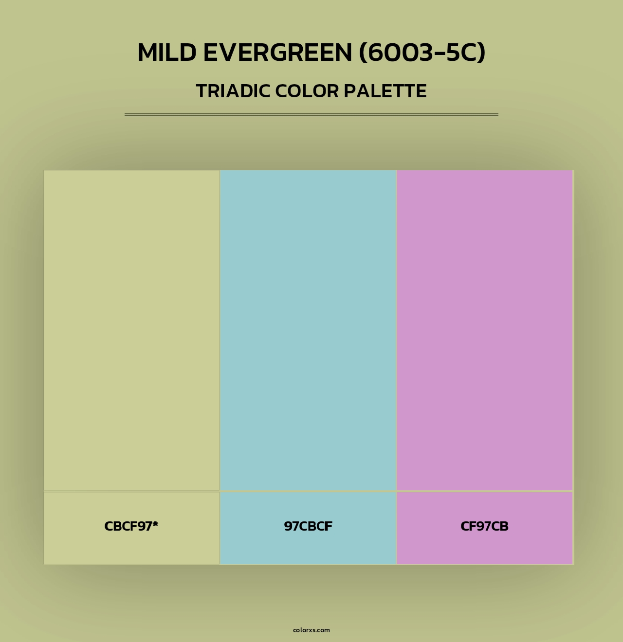 Mild Evergreen (6003-5C) - Triadic Color Palette
