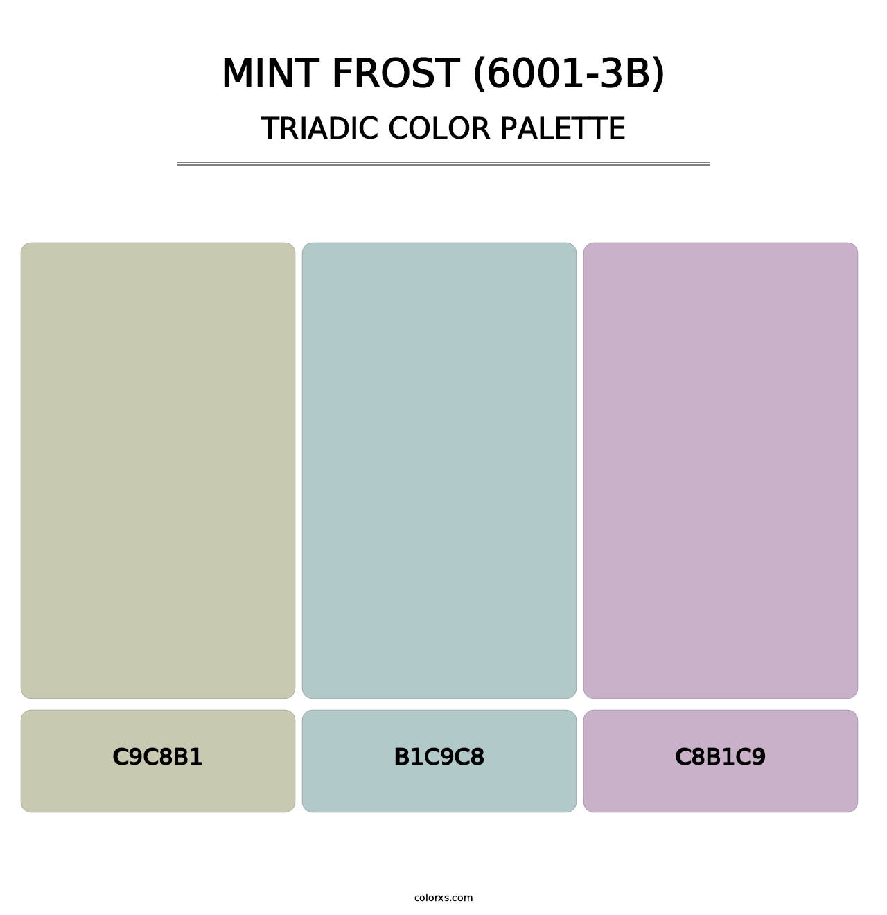 Mint Frost (6001-3B) - Triadic Color Palette