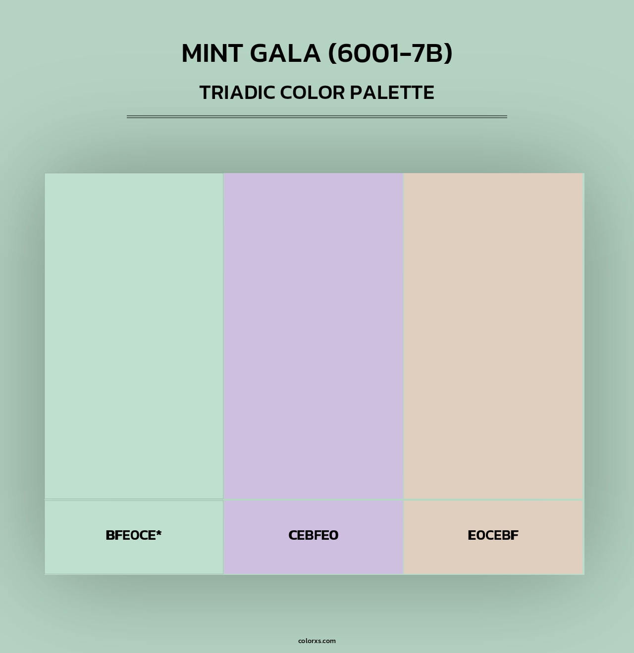 Mint Gala (6001-7B) - Triadic Color Palette