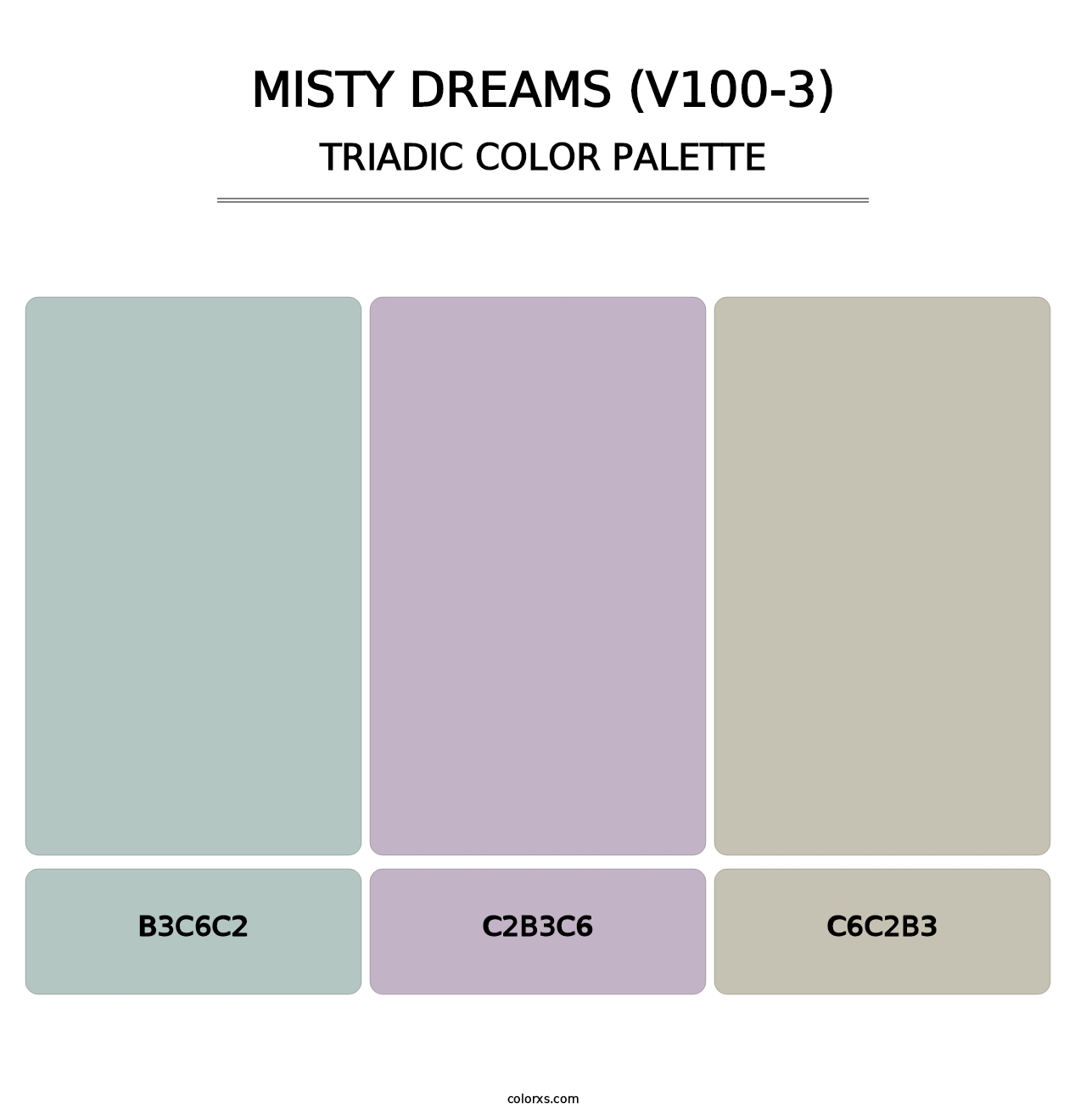 Misty Dreams (V100-3) - Triadic Color Palette