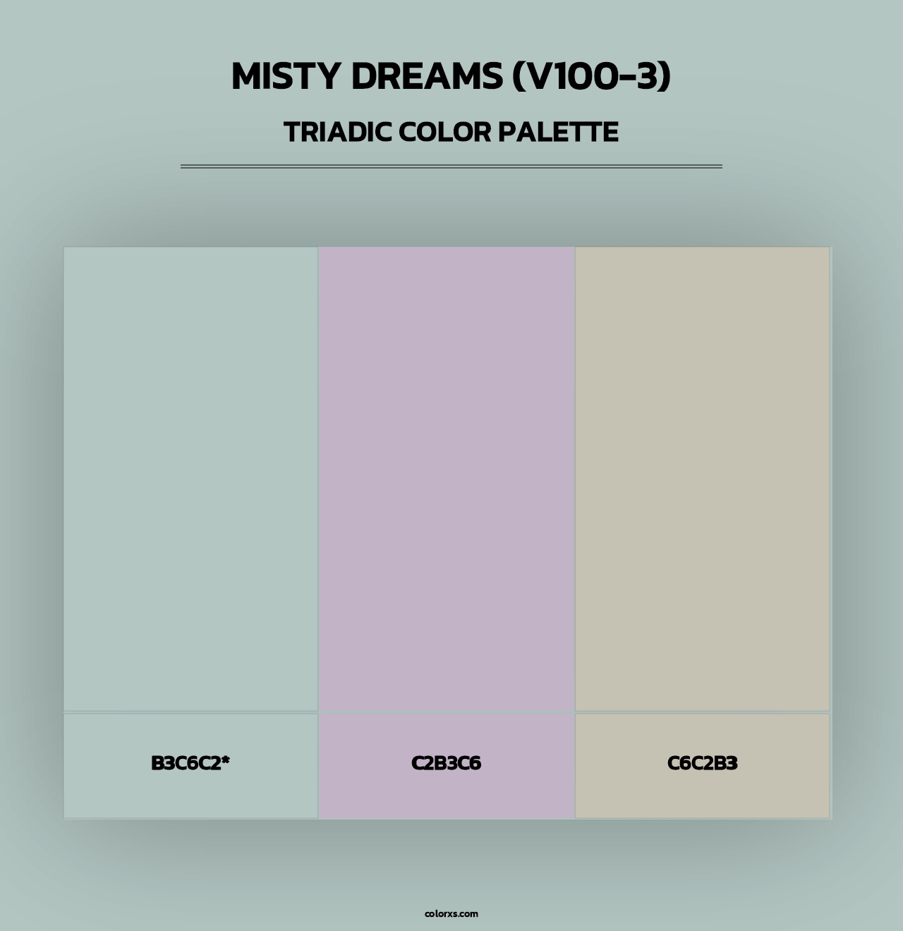 Misty Dreams (V100-3) - Triadic Color Palette