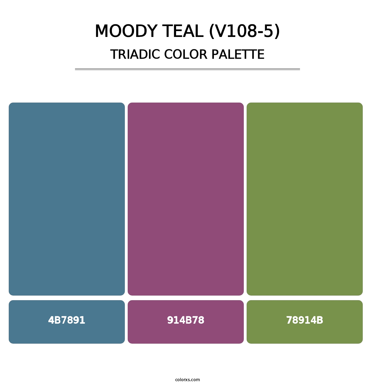 Moody Teal (V108-5) - Triadic Color Palette