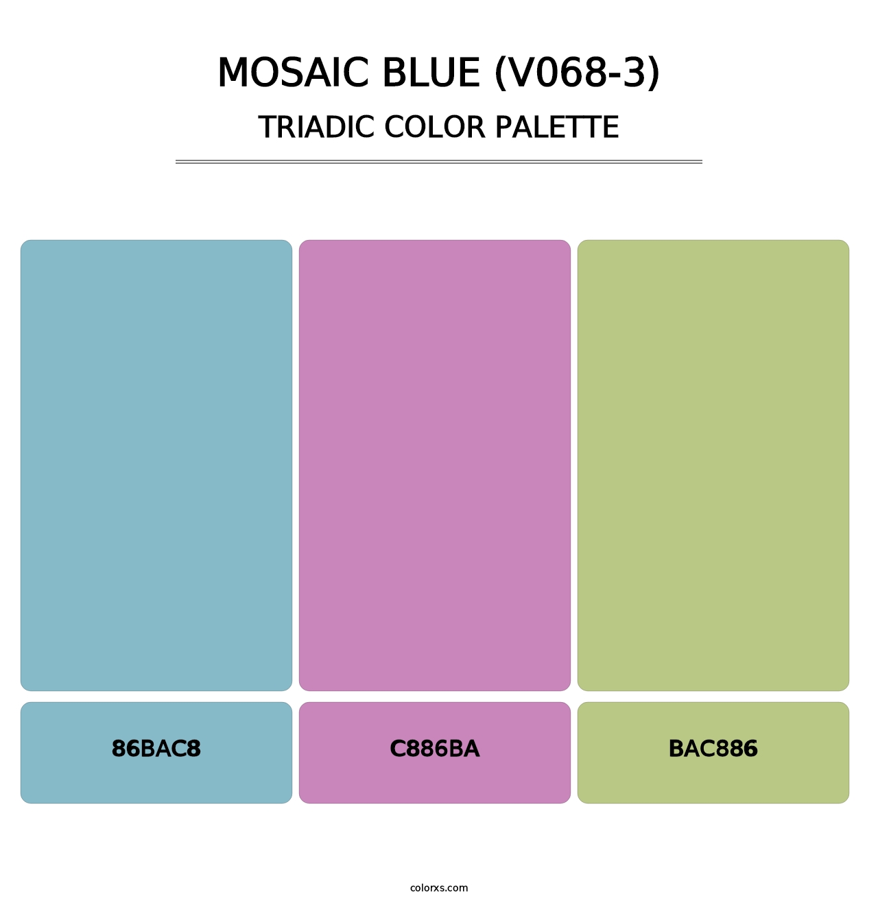 Mosaic Blue (V068-3) - Triadic Color Palette