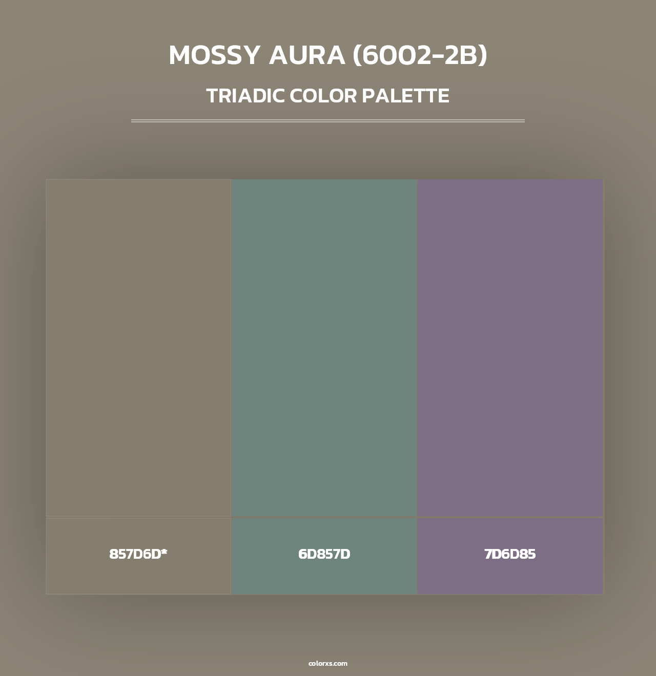 Mossy Aura (6002-2B) - Triadic Color Palette