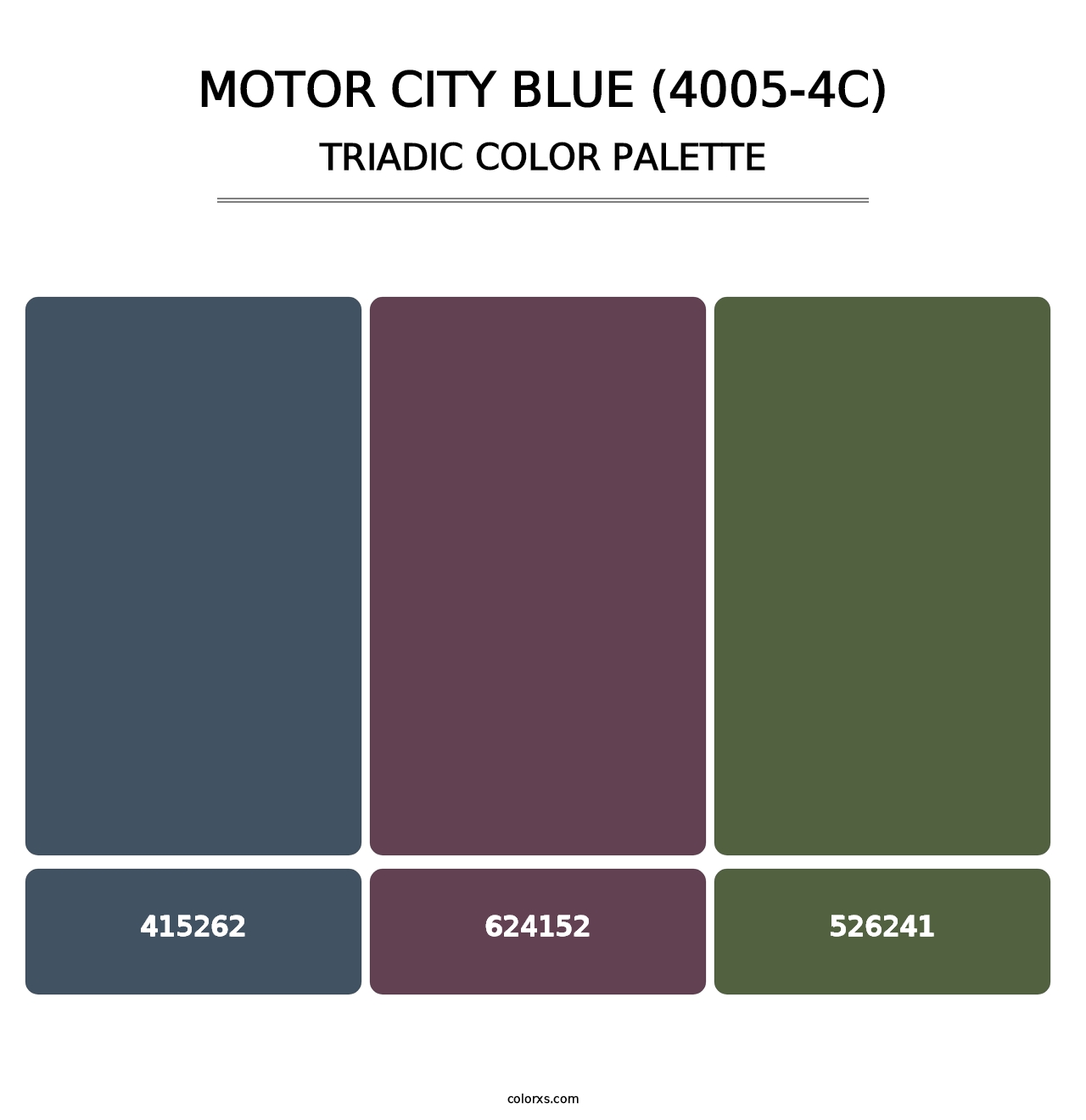 Motor City Blue (4005-4C) - Triadic Color Palette
