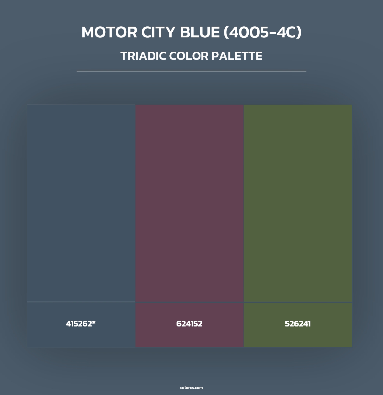 Motor City Blue (4005-4C) - Triadic Color Palette