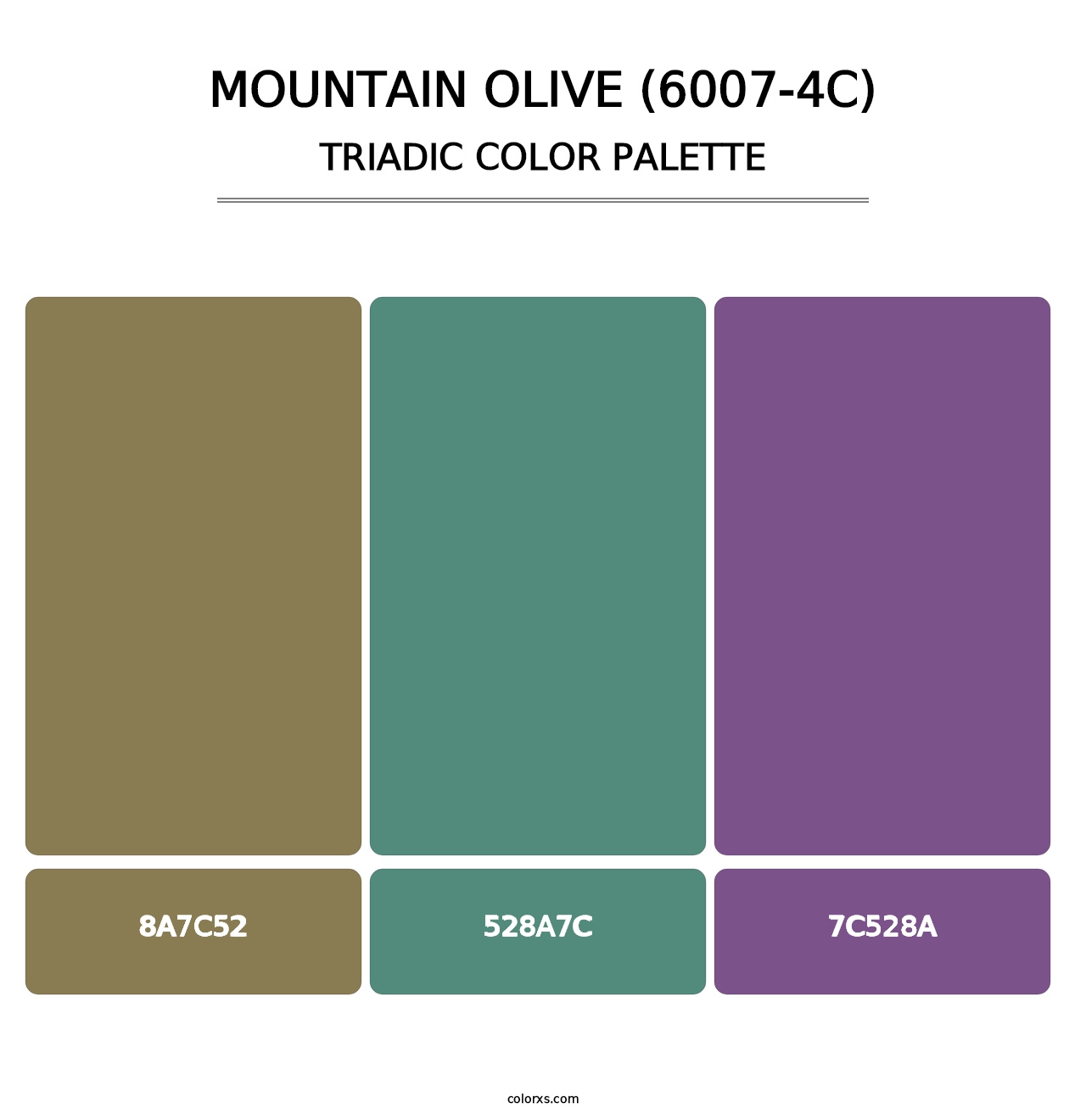 Mountain Olive (6007-4C) - Triadic Color Palette