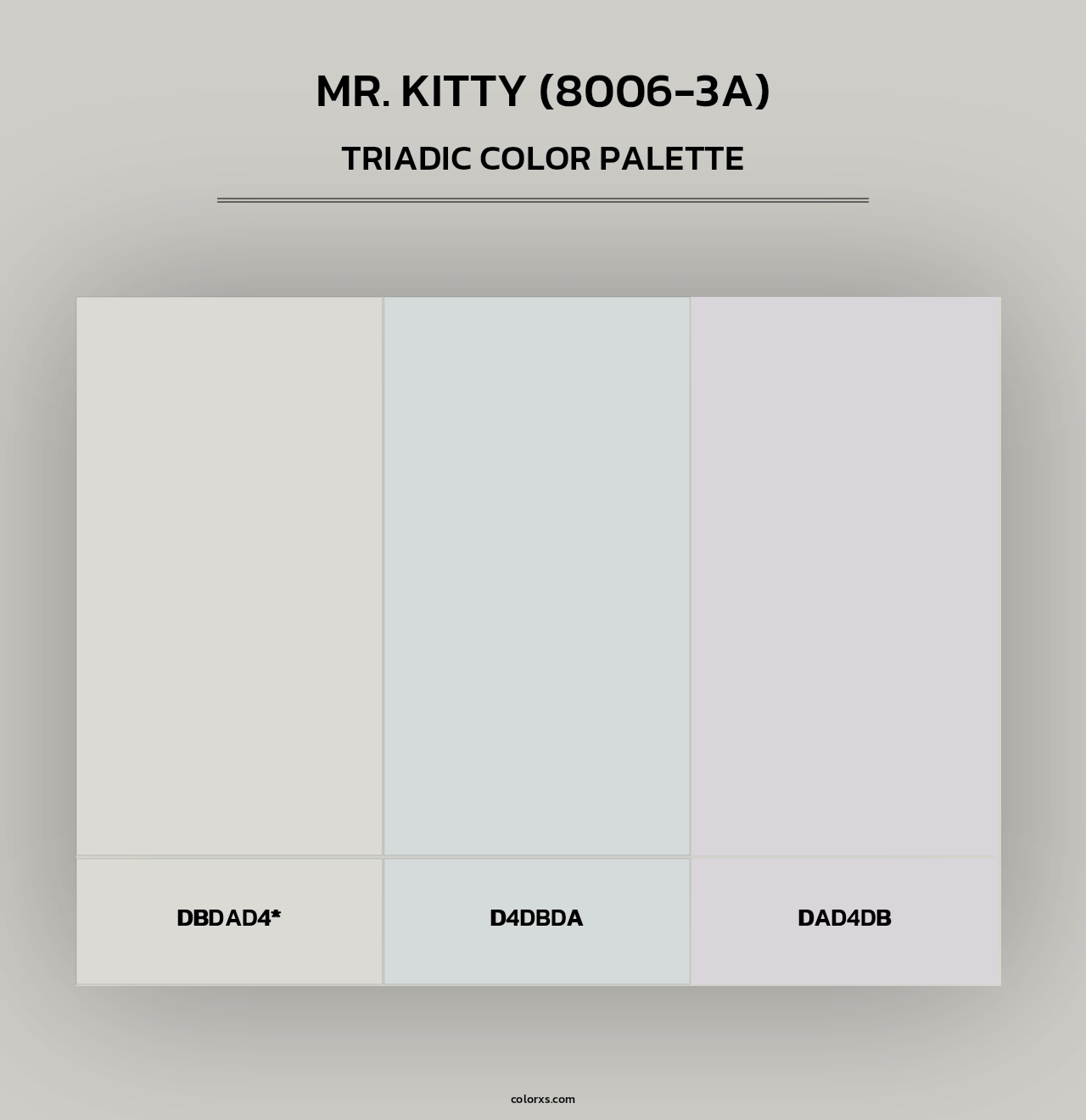 Mr. Kitty (8006-3A) - Triadic Color Palette