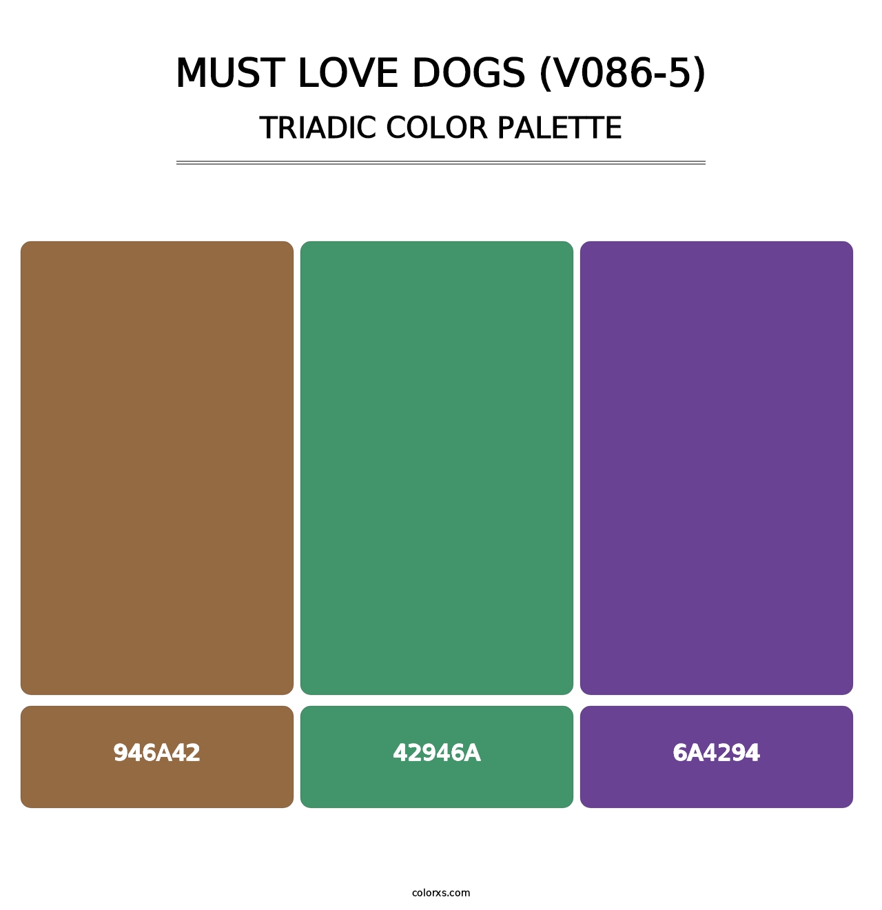 Must Love Dogs (V086-5) - Triadic Color Palette