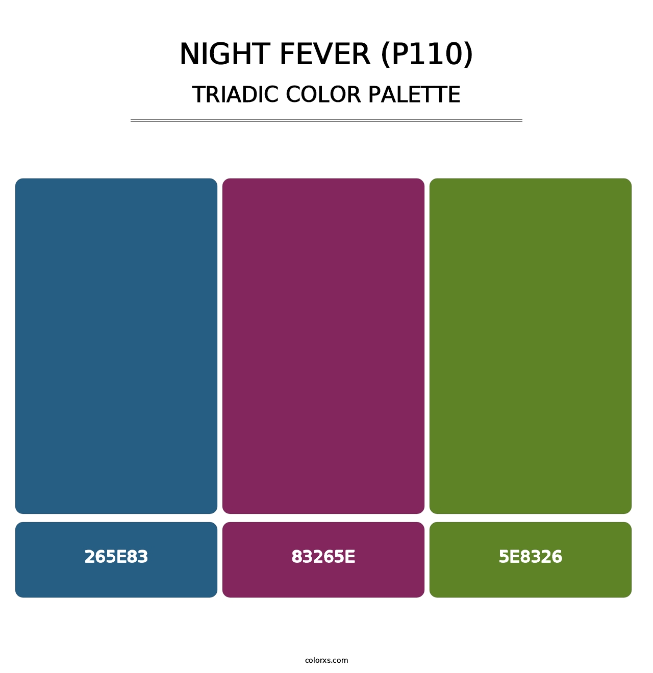 Night Fever (P110) - Triadic Color Palette