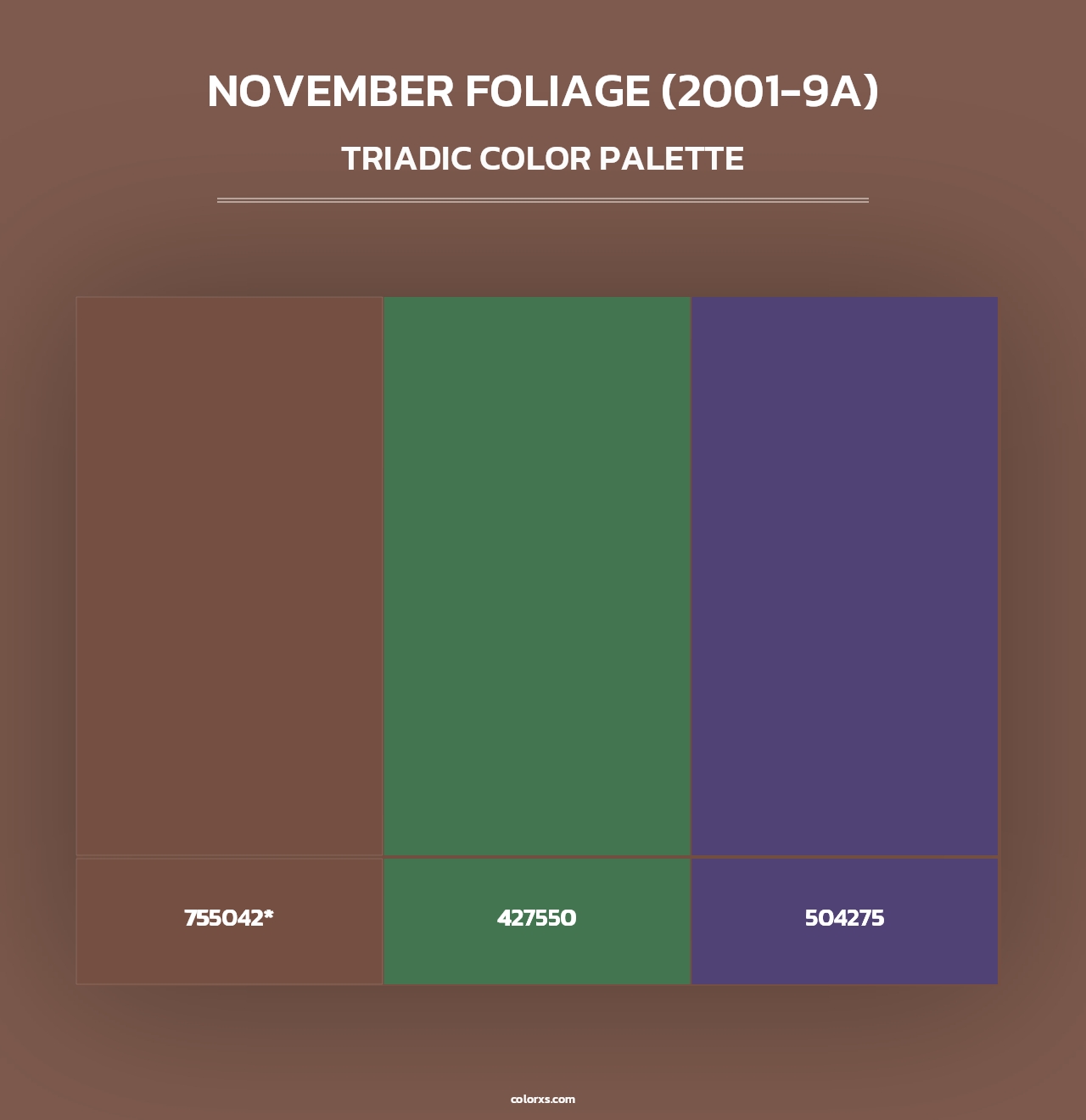 November Foliage (2001-9A) - Triadic Color Palette