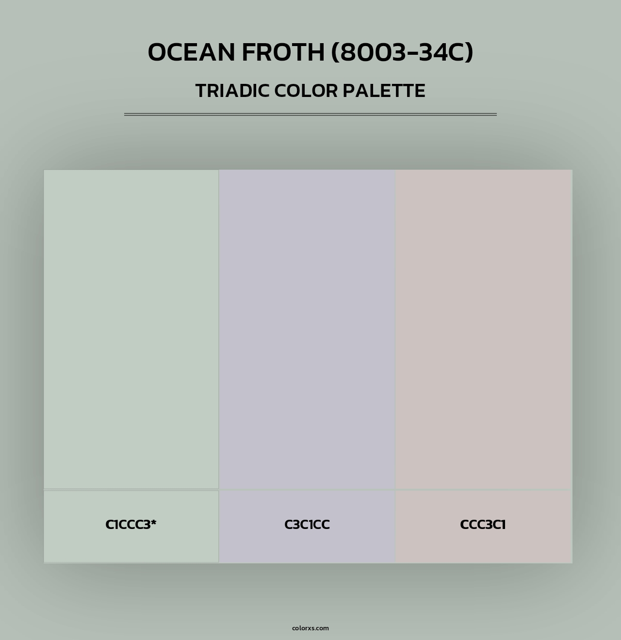 Ocean Froth (8003-34C) - Triadic Color Palette