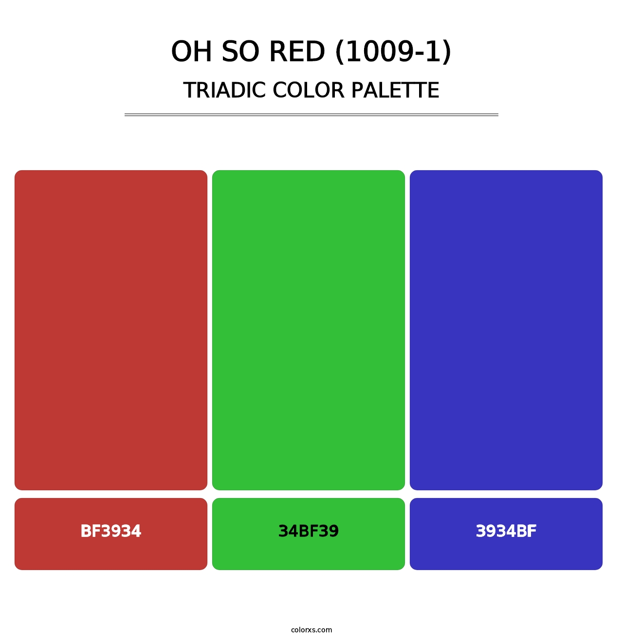 Oh So Red (1009-1) - Triadic Color Palette