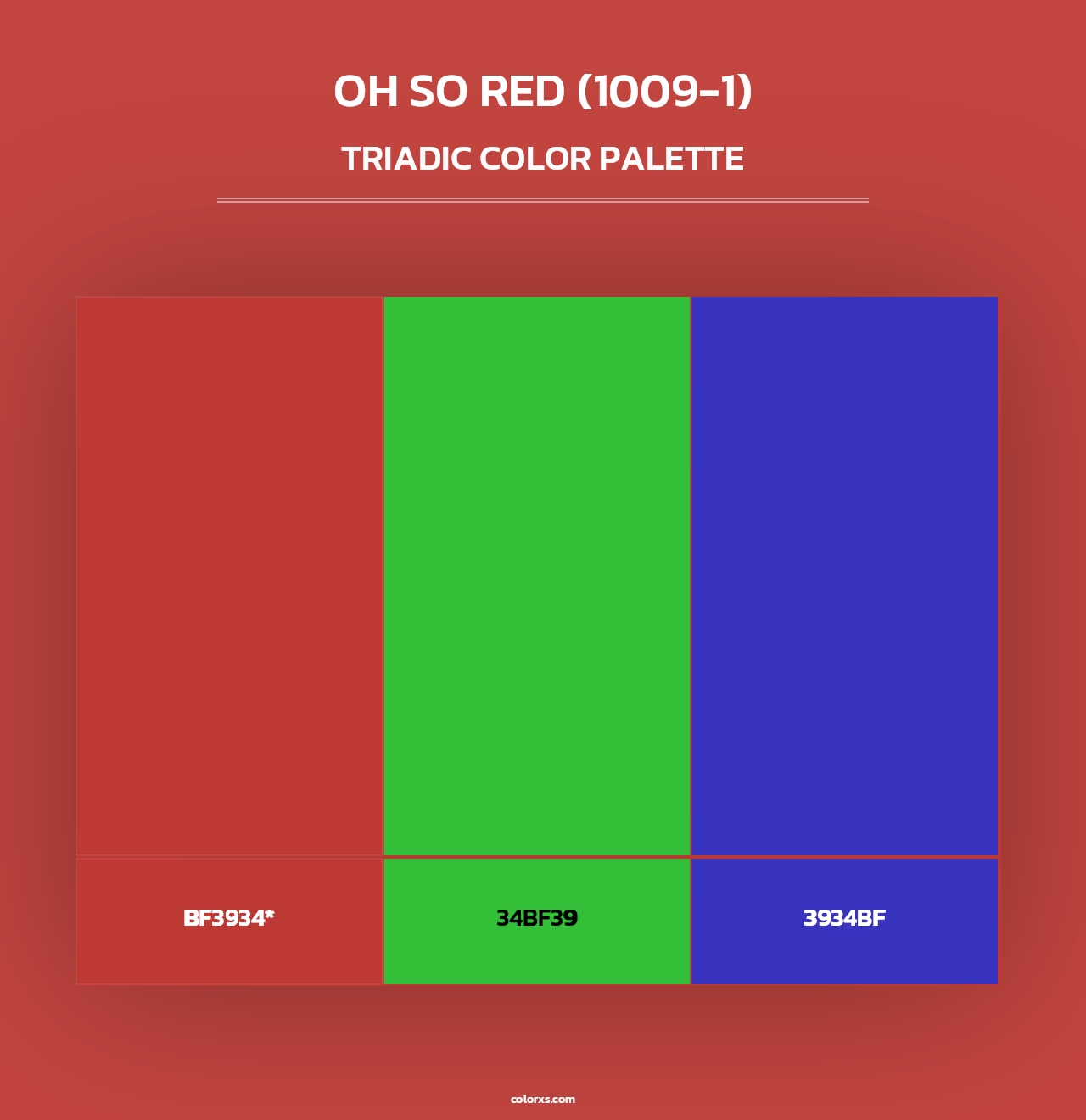 Oh So Red (1009-1) - Triadic Color Palette