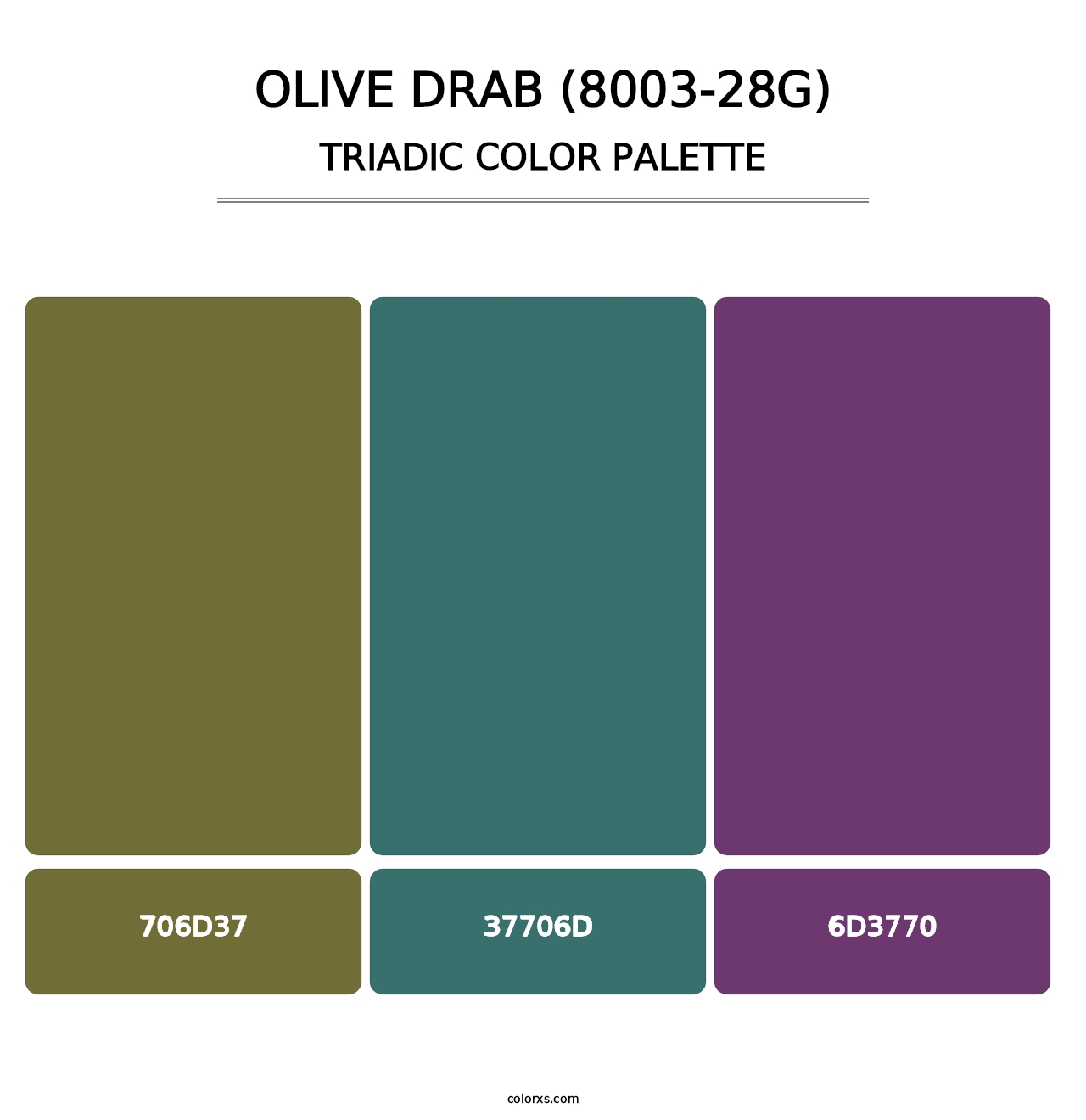 Olive Drab (8003-28G) - Triadic Color Palette