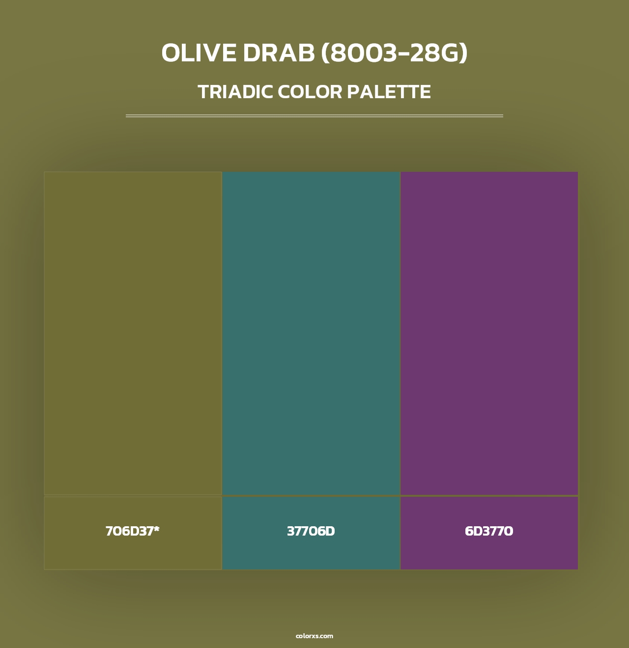 Olive Drab (8003-28G) - Triadic Color Palette
