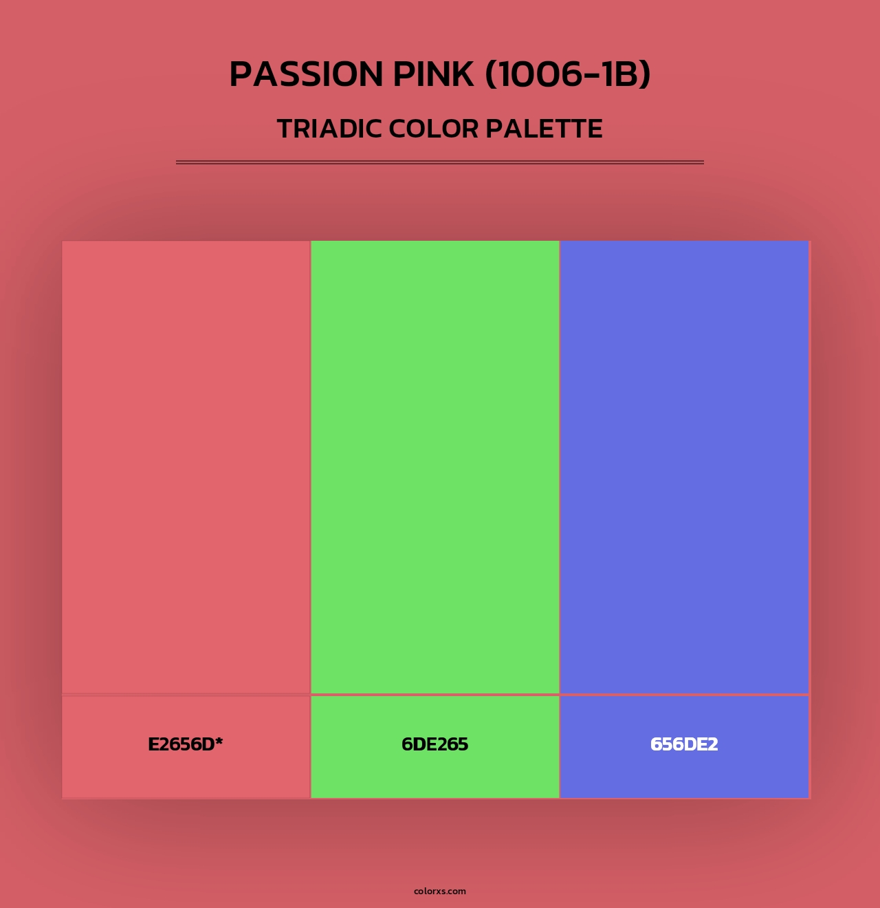 Passion Pink (1006-1B) - Triadic Color Palette