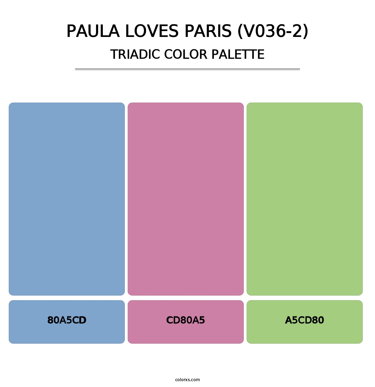 Paula Loves Paris (V036-2) - Triadic Color Palette