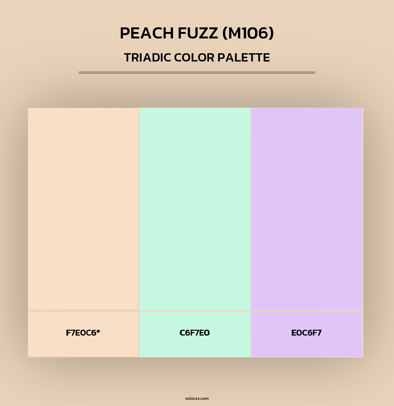 Peach Fuzz (M106) - Triadic Color Palette