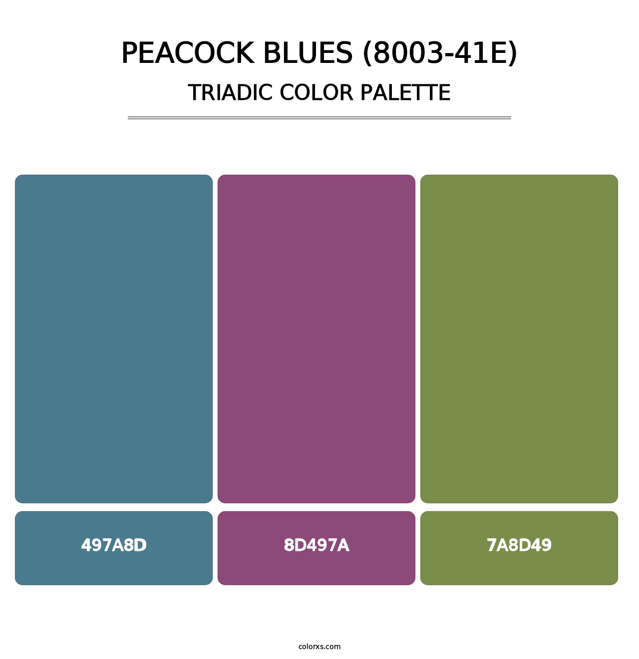 Peacock Blues (8003-41E) - Triadic Color Palette