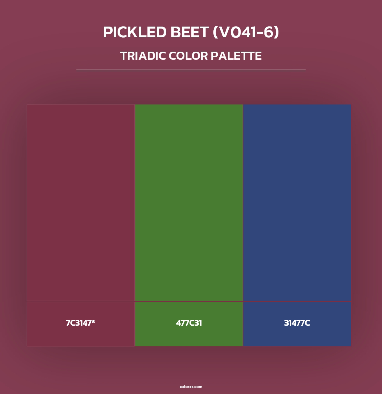 Pickled Beet (V041-6) - Triadic Color Palette