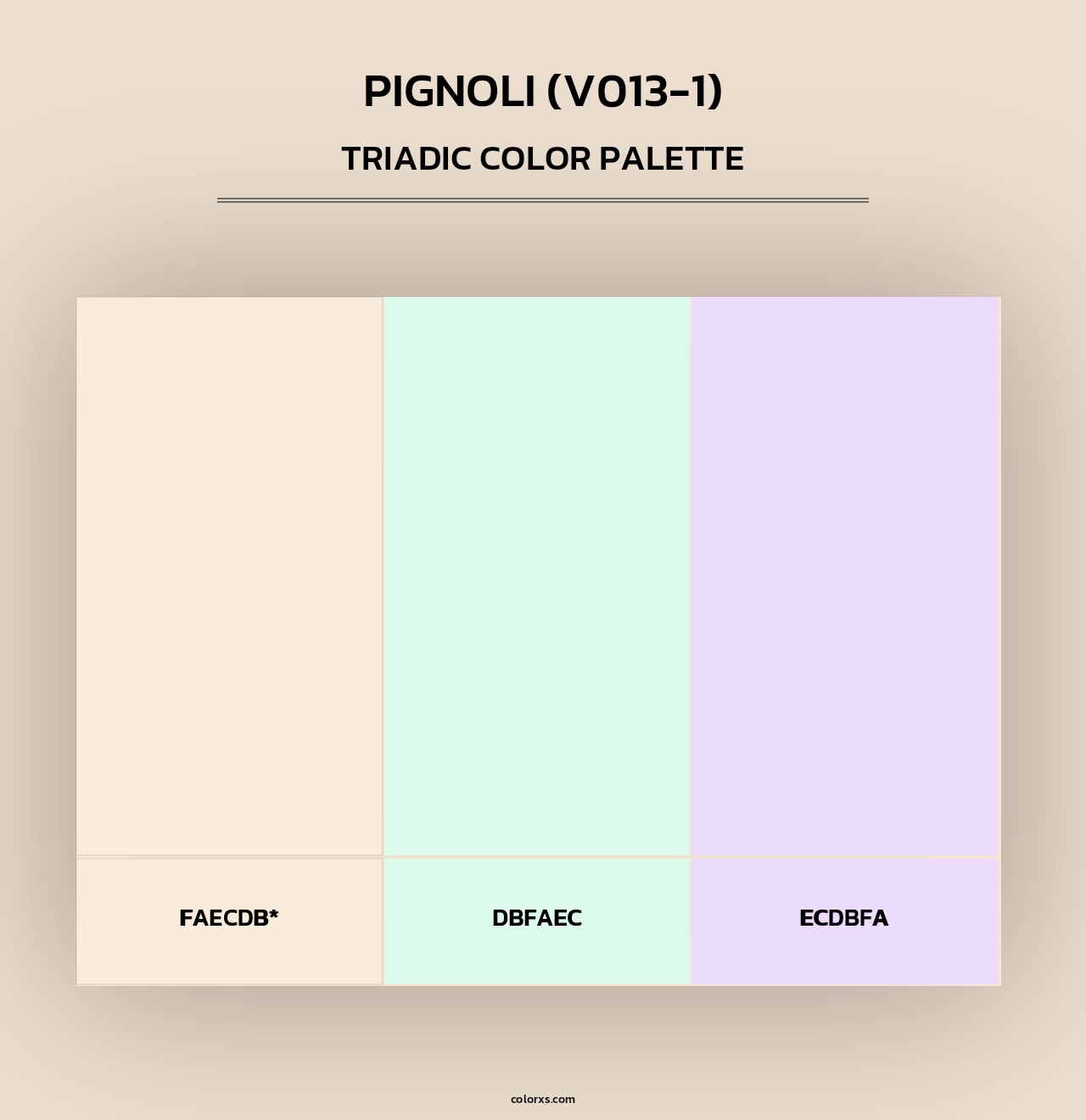 Pignoli (V013-1) - Triadic Color Palette