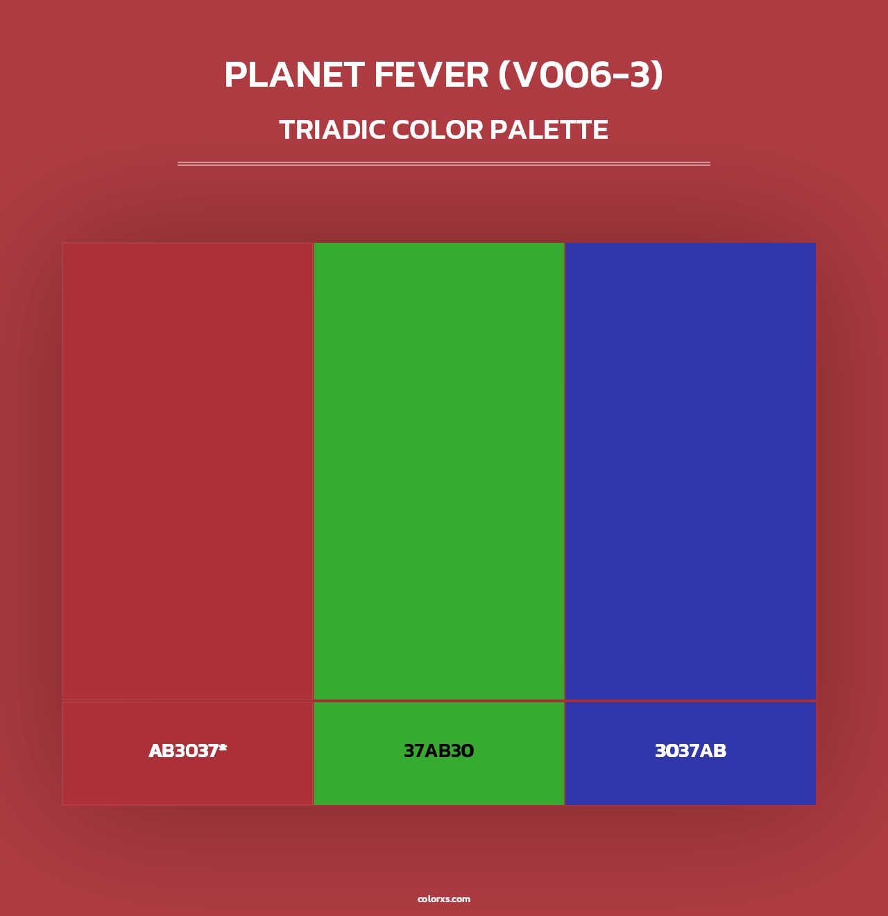 Planet Fever (V006-3) - Triadic Color Palette