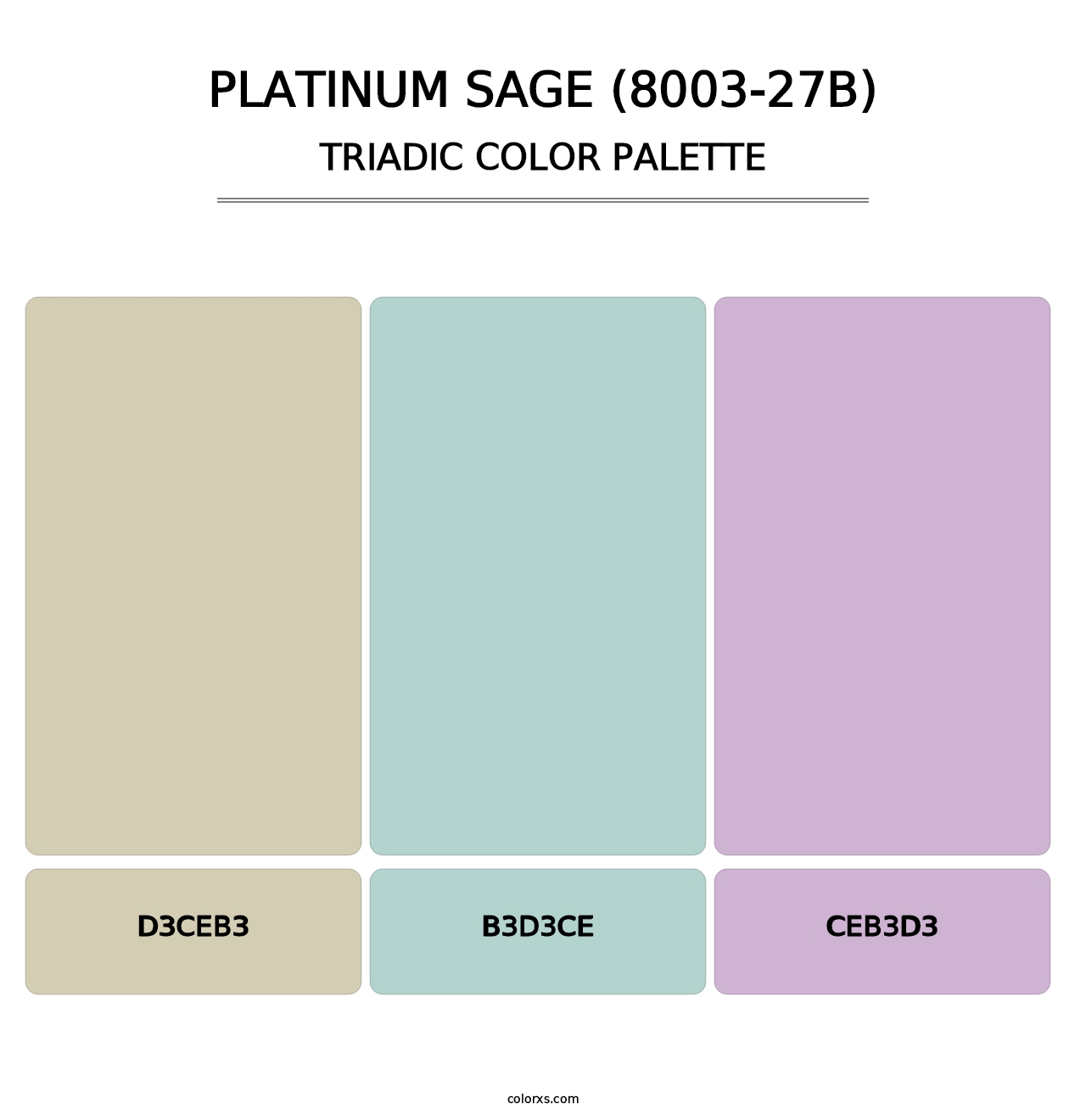 Platinum Sage (8003-27B) - Triadic Color Palette