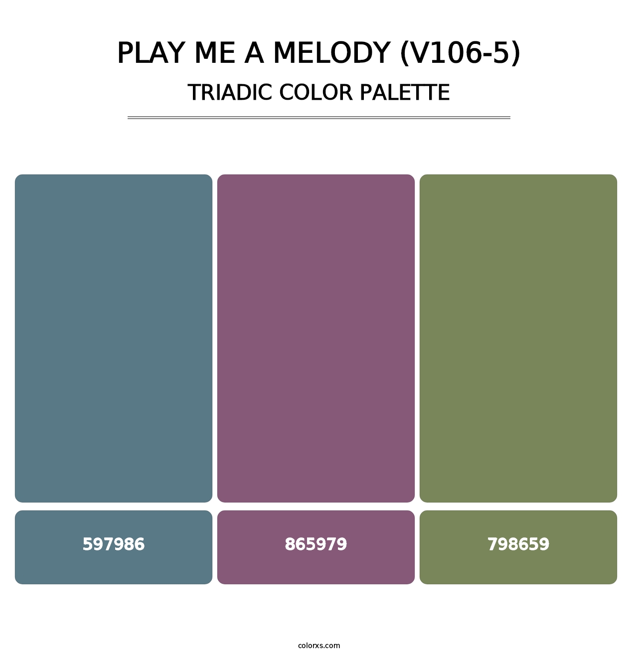 Play Me a Melody (V106-5) - Triadic Color Palette