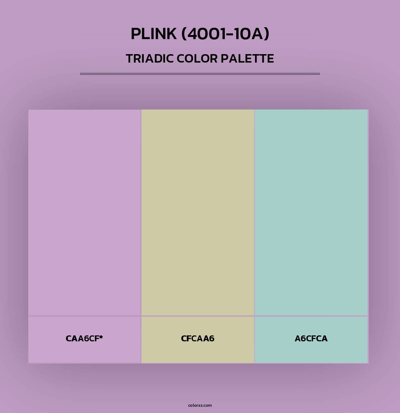 Plink (4001-10A) - Triadic Color Palette