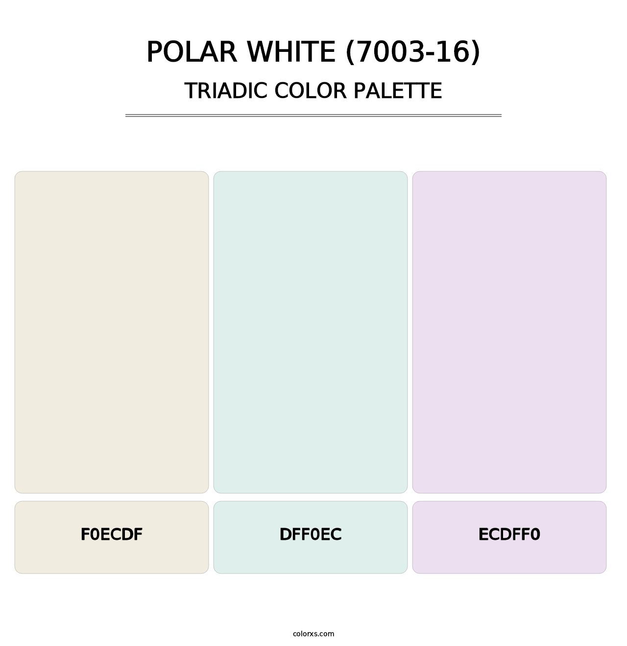 Polar White (7003-16) - Triadic Color Palette