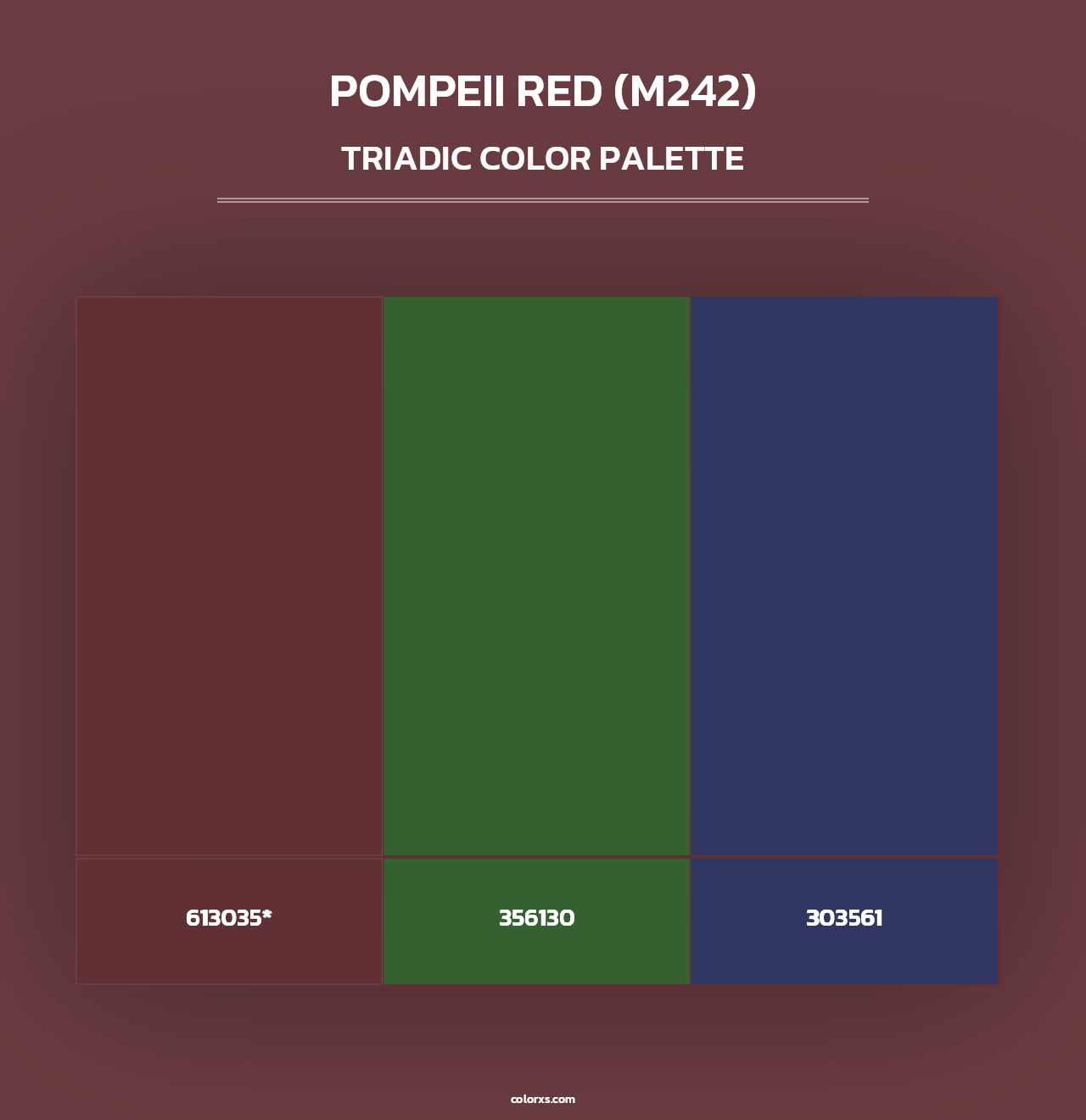 Pompeii Red (M242) - Triadic Color Palette