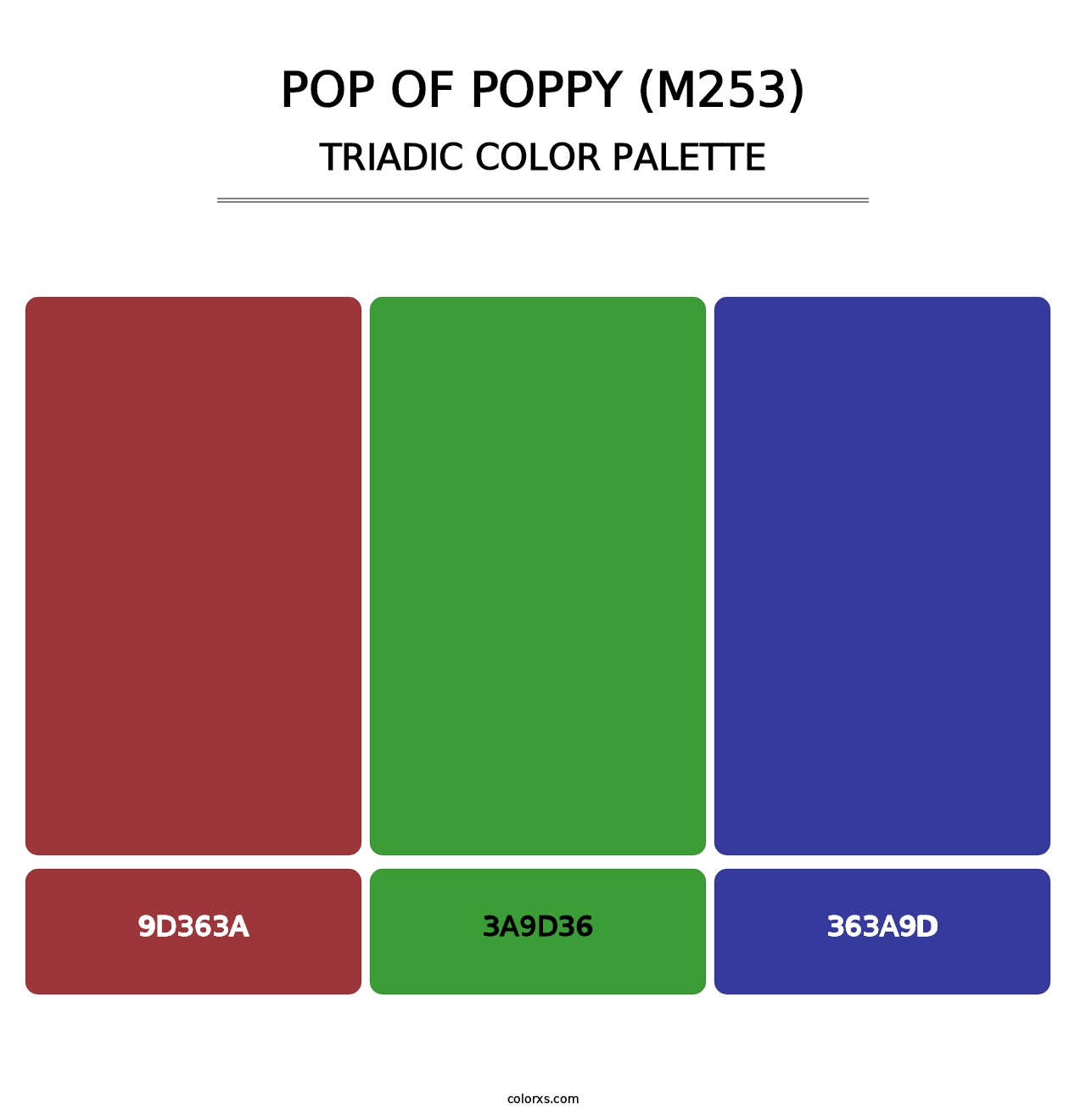 Pop of Poppy (M253) - Triadic Color Palette