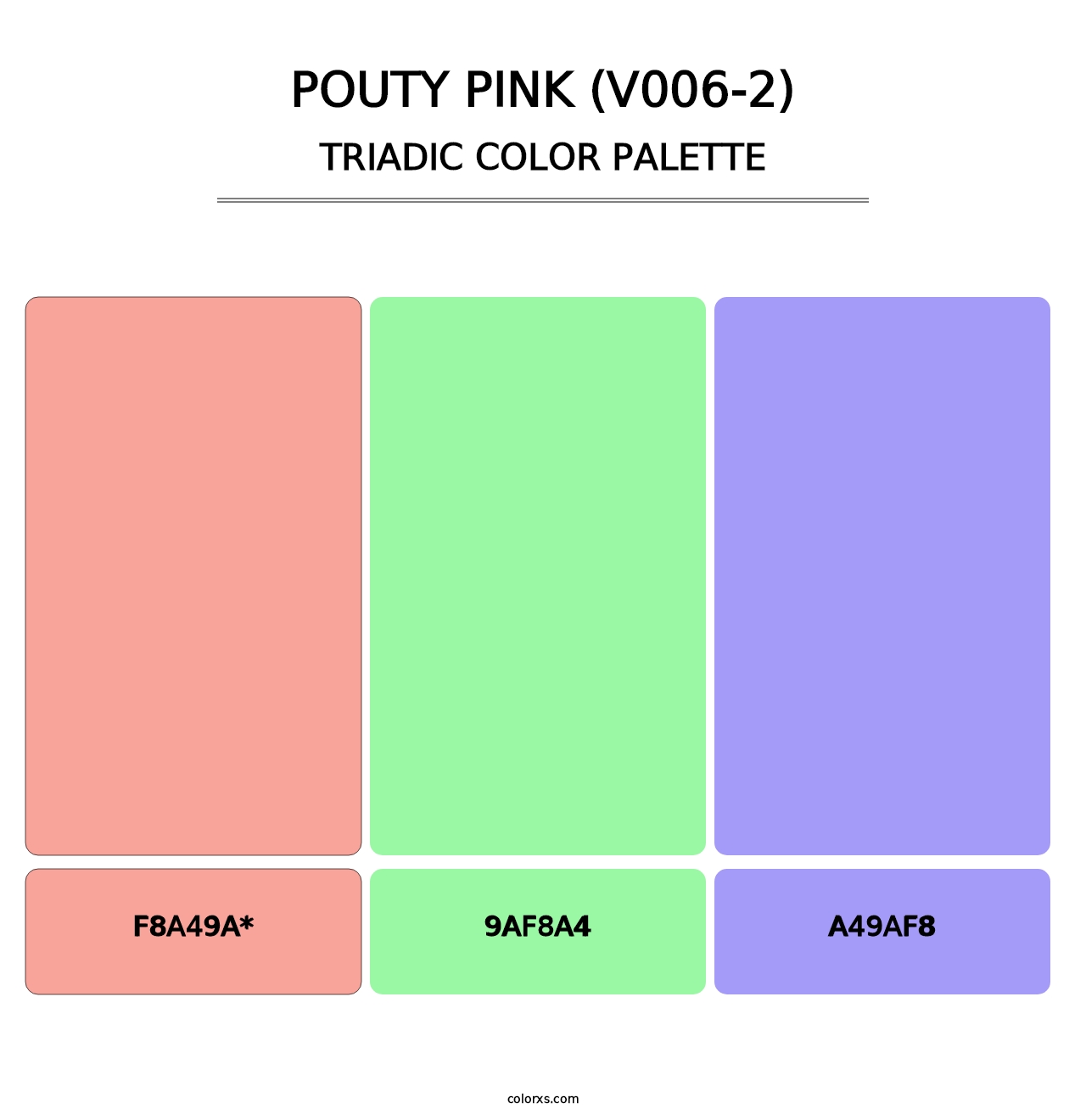 Pouty Pink (V006-2) - Triadic Color Palette