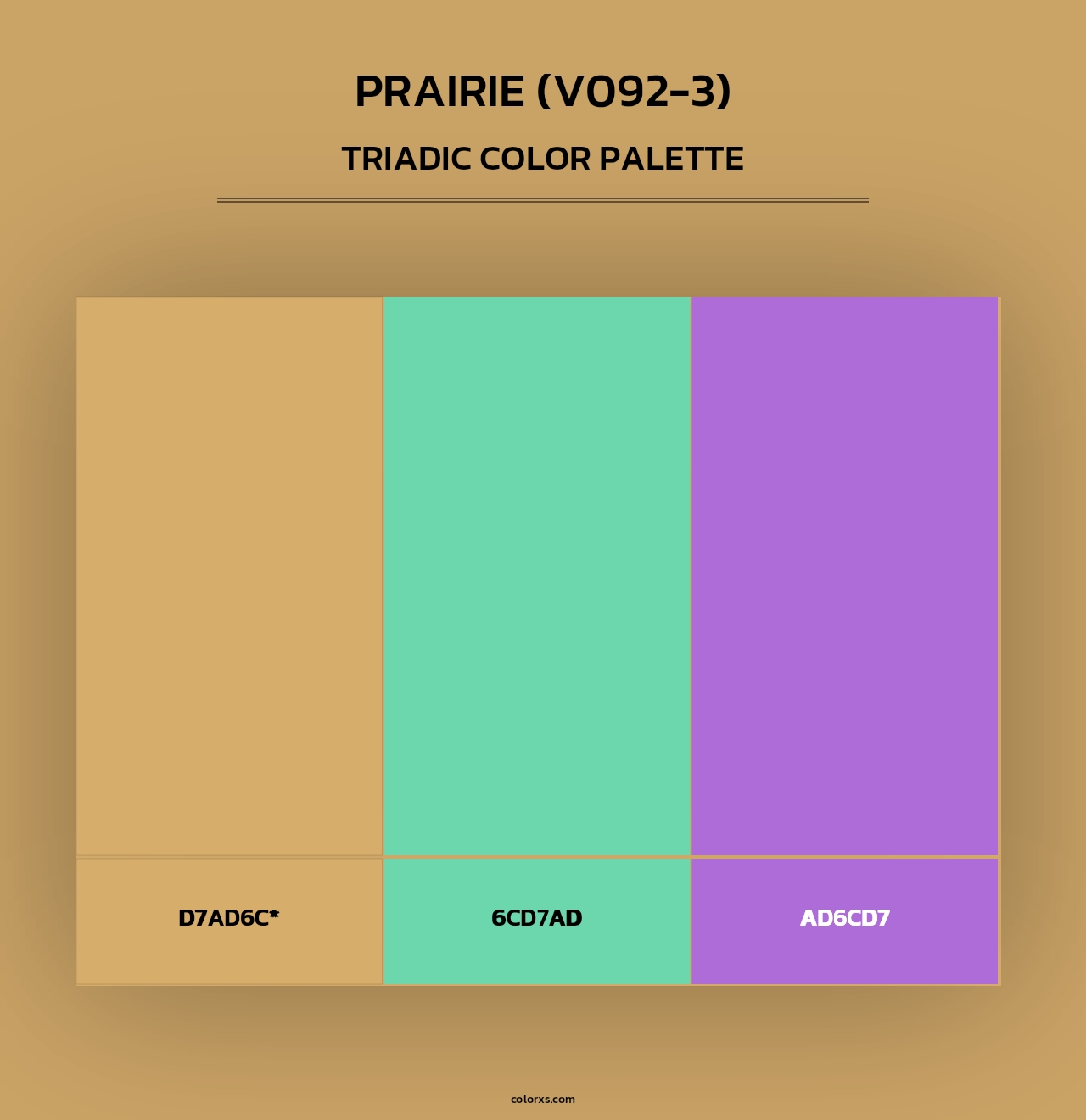 Prairie (V092-3) - Triadic Color Palette