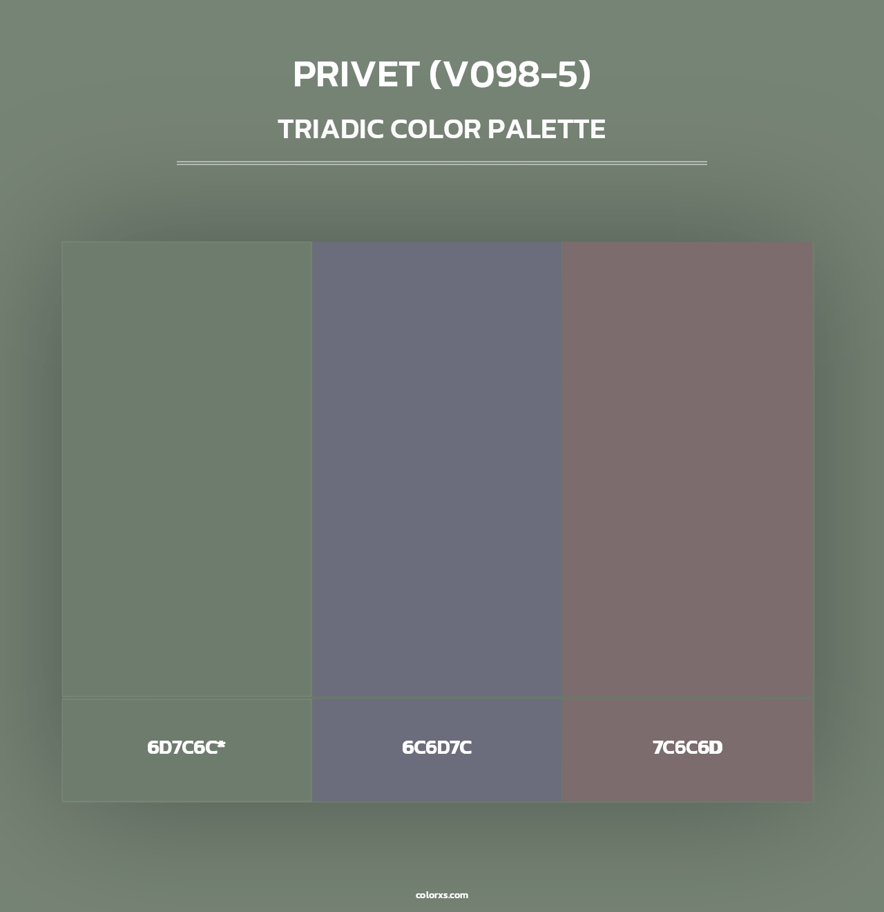 Privet (V098-5) - Triadic Color Palette
